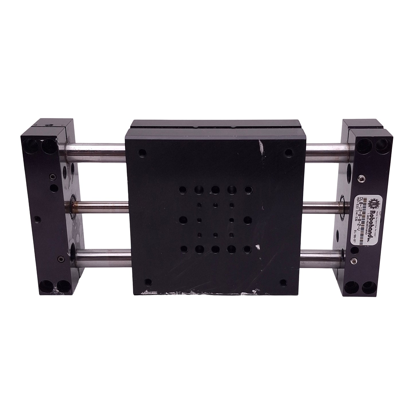 Used Robohand DLB-12-B-B-2-V Pneumatic Base Slide, ø1in Bore, 2.5in Stroke, 10-32/M5