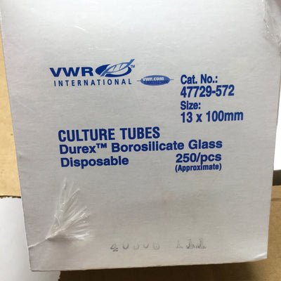 New Case of 1000 VWR 47729-572 Disposable Culture Tubes, 9mL, ⌀13mm x 100mm High