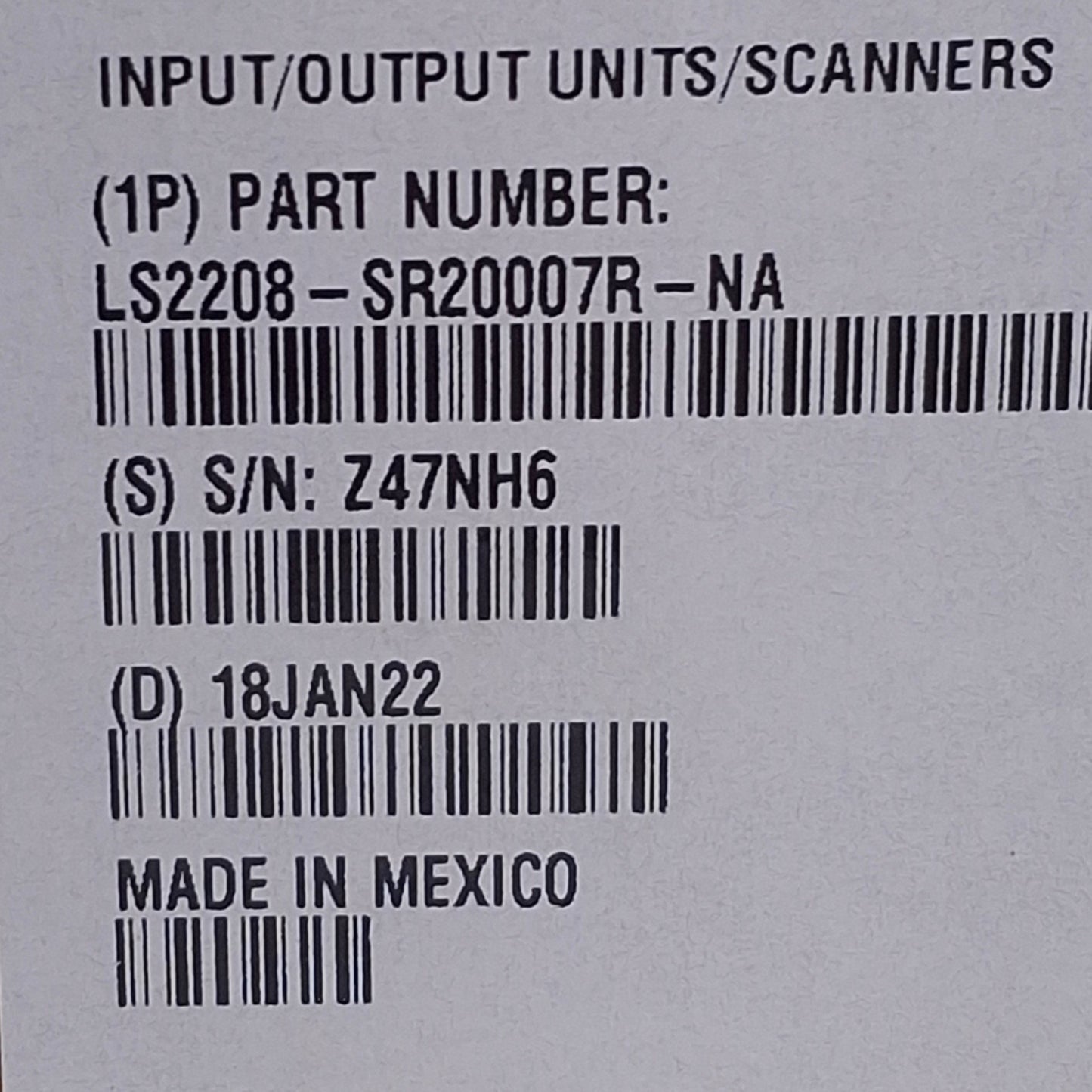 New Symbol LS2208-SR20007R-NA Handheld Laser Barcode Scanner W/ USB Cable and Stand
