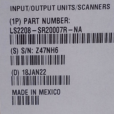 New Symbol LS2208-SR20007R-NA Handheld Laser Barcode Scanner W/ USB Cable and Stand