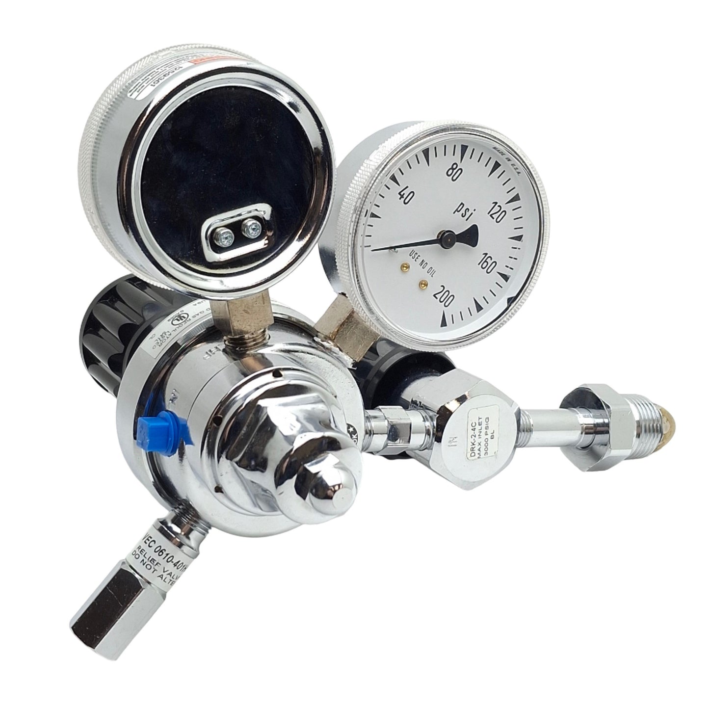 Used Twin City Oxygen HPT270-80-4F-DK Regulator 4-80psig Set Pressure, 3000Psig Inlet