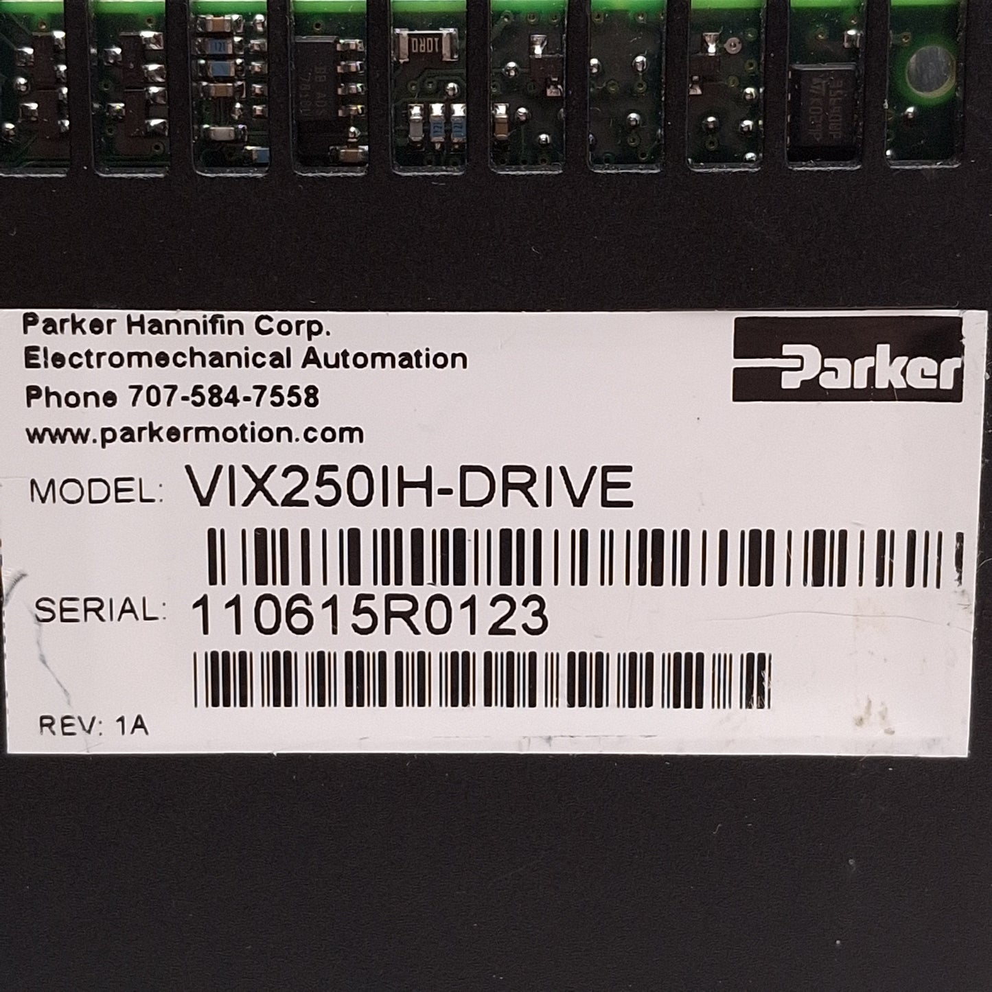 Used Parker VIX250IH-DRIVE ViX Series Micro Servo Drive, 250VA, 24-80VDC 2.5A, RS232