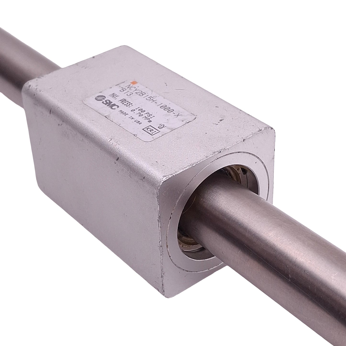 Used SMC NCY2B15H-1000-XB13 Rodless Cylinder, ø5/8in Bore 10in Stroke, 100psi, #10-32