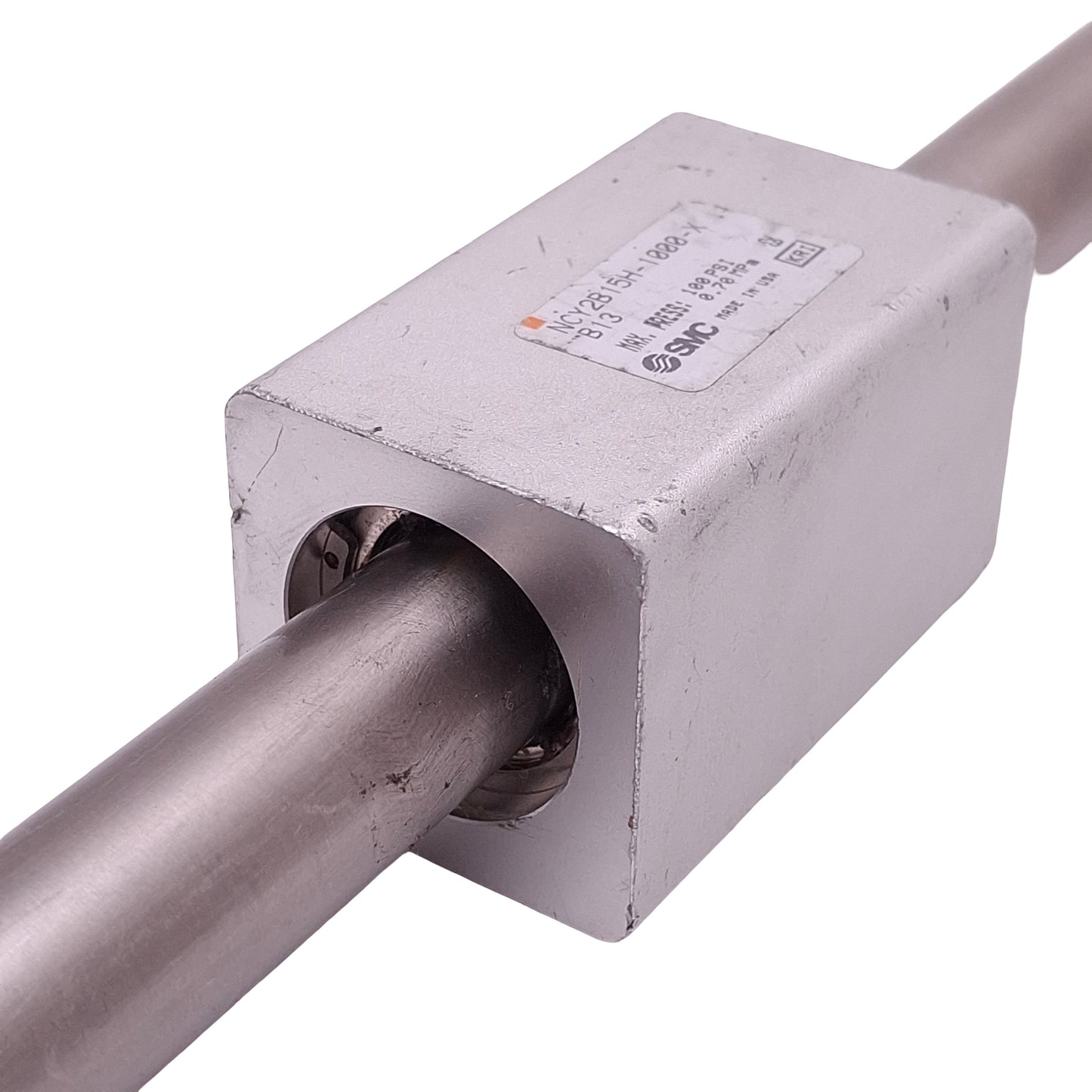 Used SMC NCY2B15H-1000-XB13 Rodless Cylinder, ø5/8in Bore 10in Stroke, 100psi, #10-32