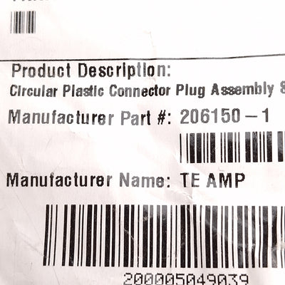 New Lot of 3 TE 206150-1 Circular Plastic Female Connector, Size 23, 37-Position