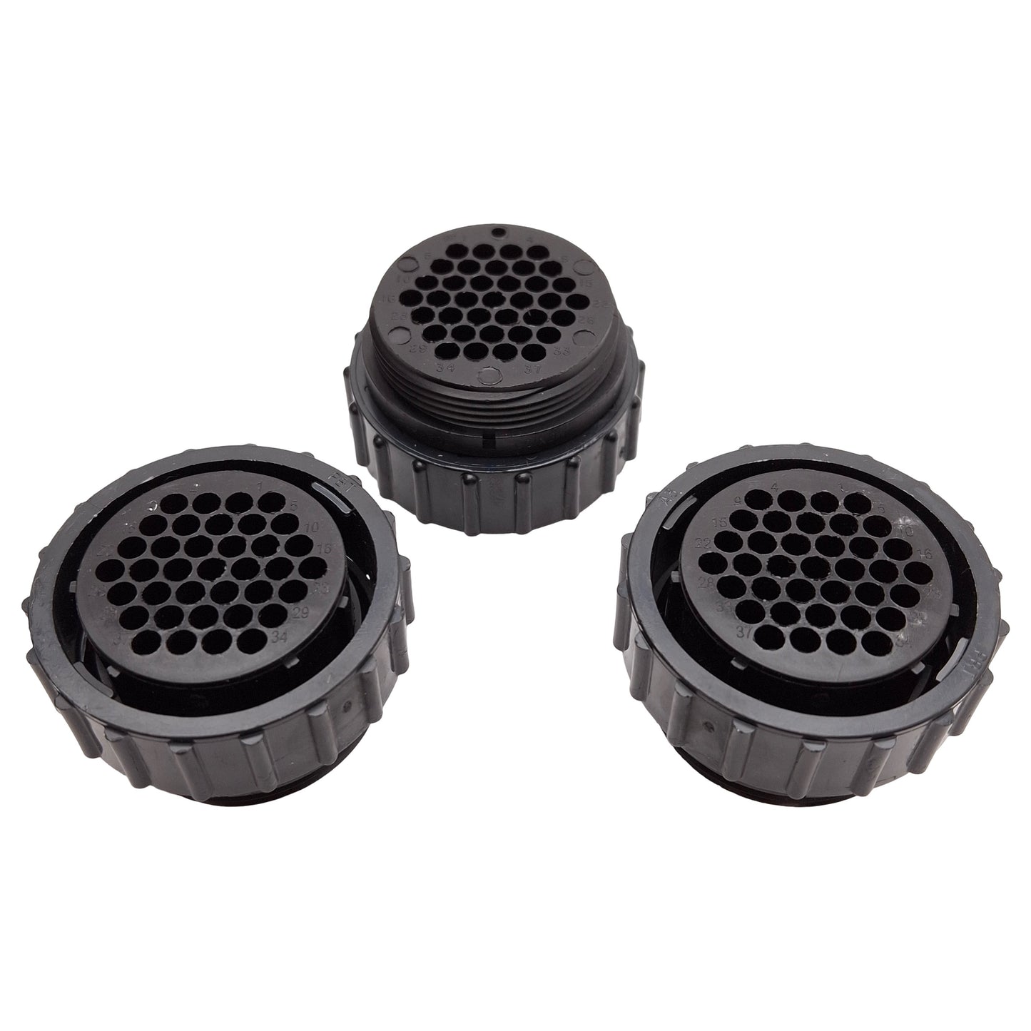 New Lot of 3 TE 206150-1 Circular Plastic Female Connector, Size 23, 37-Position