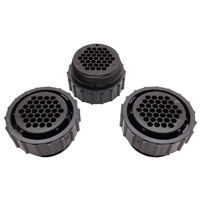 New Lot of 3 TE 206150-1 Circular Plastic Female Connector, Size 23, 37-Position
