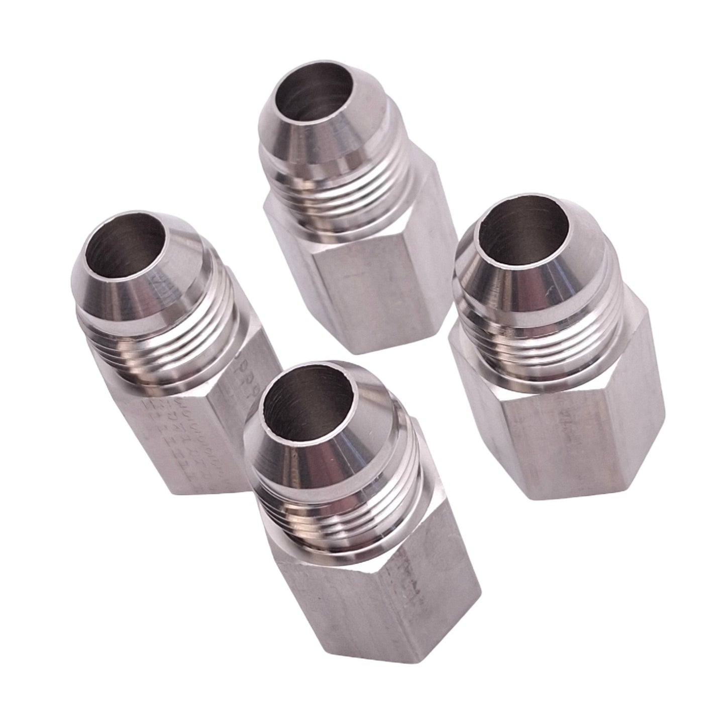 Used Lot of 4 Parker 8-4 GTX-SS Triple-Lok 37° Flare Fitting, JIC -8, 1/4" NPT Female