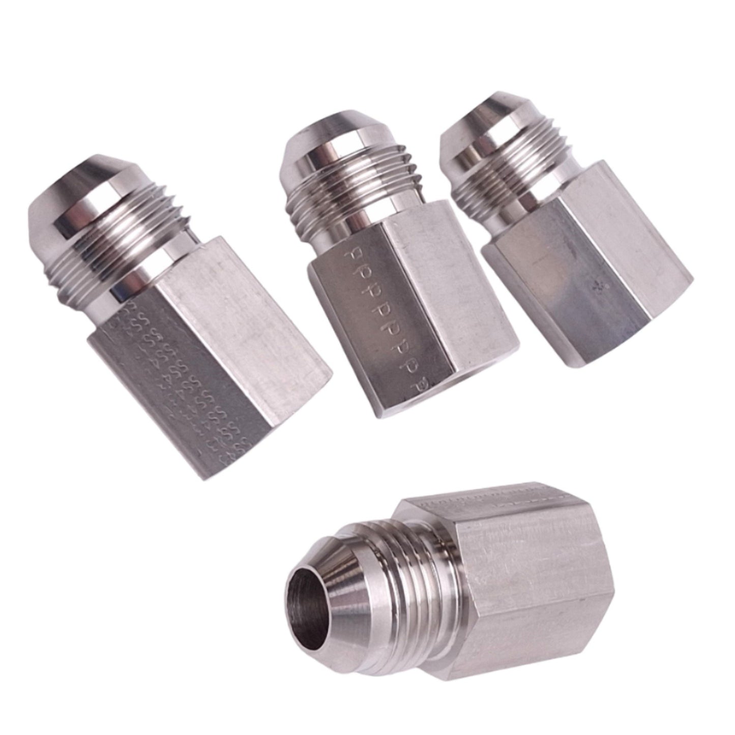 Used Lot of 4 Parker 8-4 GTX-SS Triple-Lok 37° Flare Fitting, JIC -8, 1/4" NPT Female