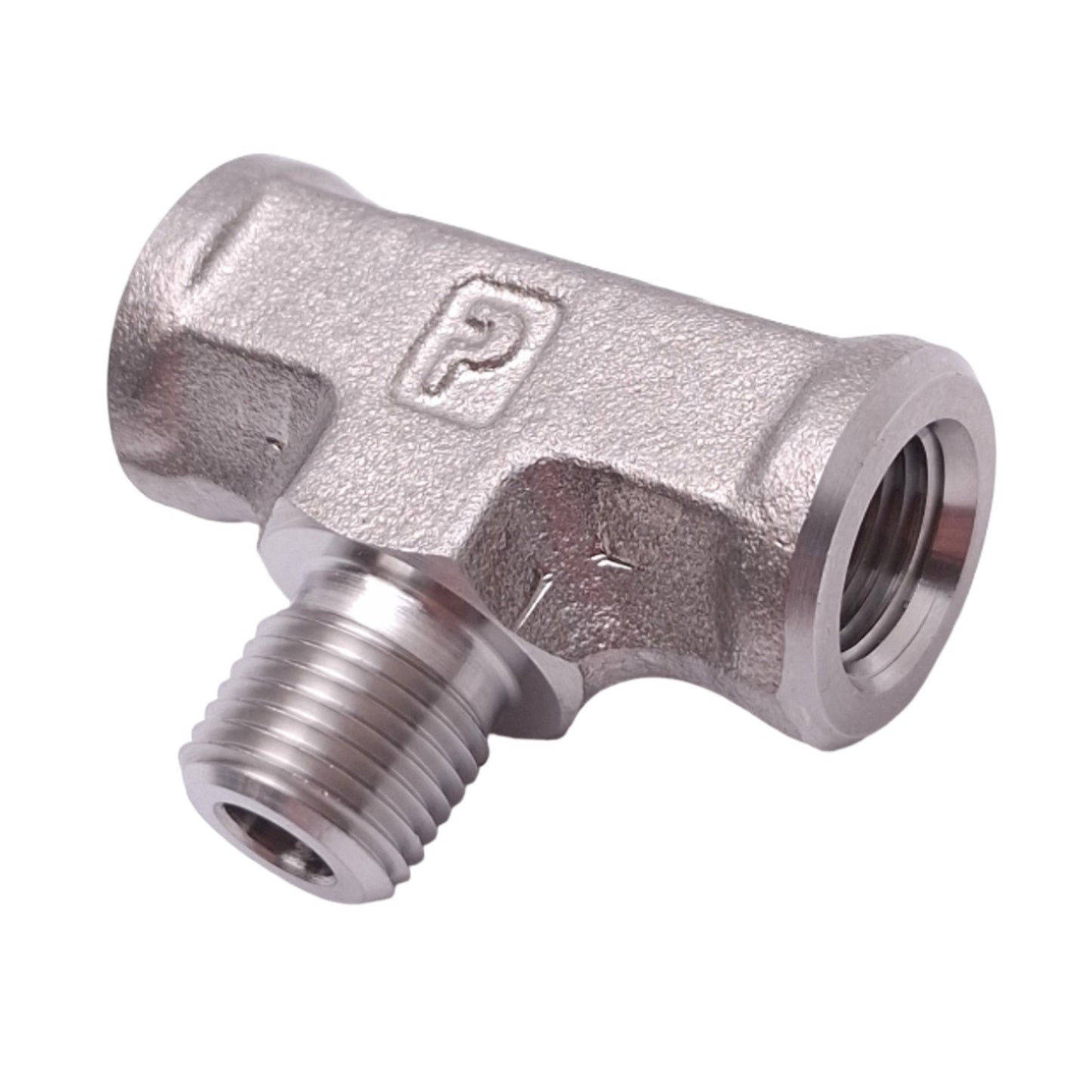 New Parker 2-2-2 MBT-SS Tee Pipe Fitting, 1/8in NPT Male to Female, 5500psi Max