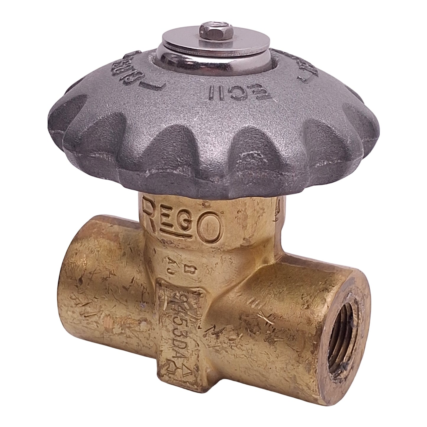 Used Rego 9453DA Brass Shut-Off Valve, 2-Way, 3/8in x 3/8in Female NPT, 42bar Max