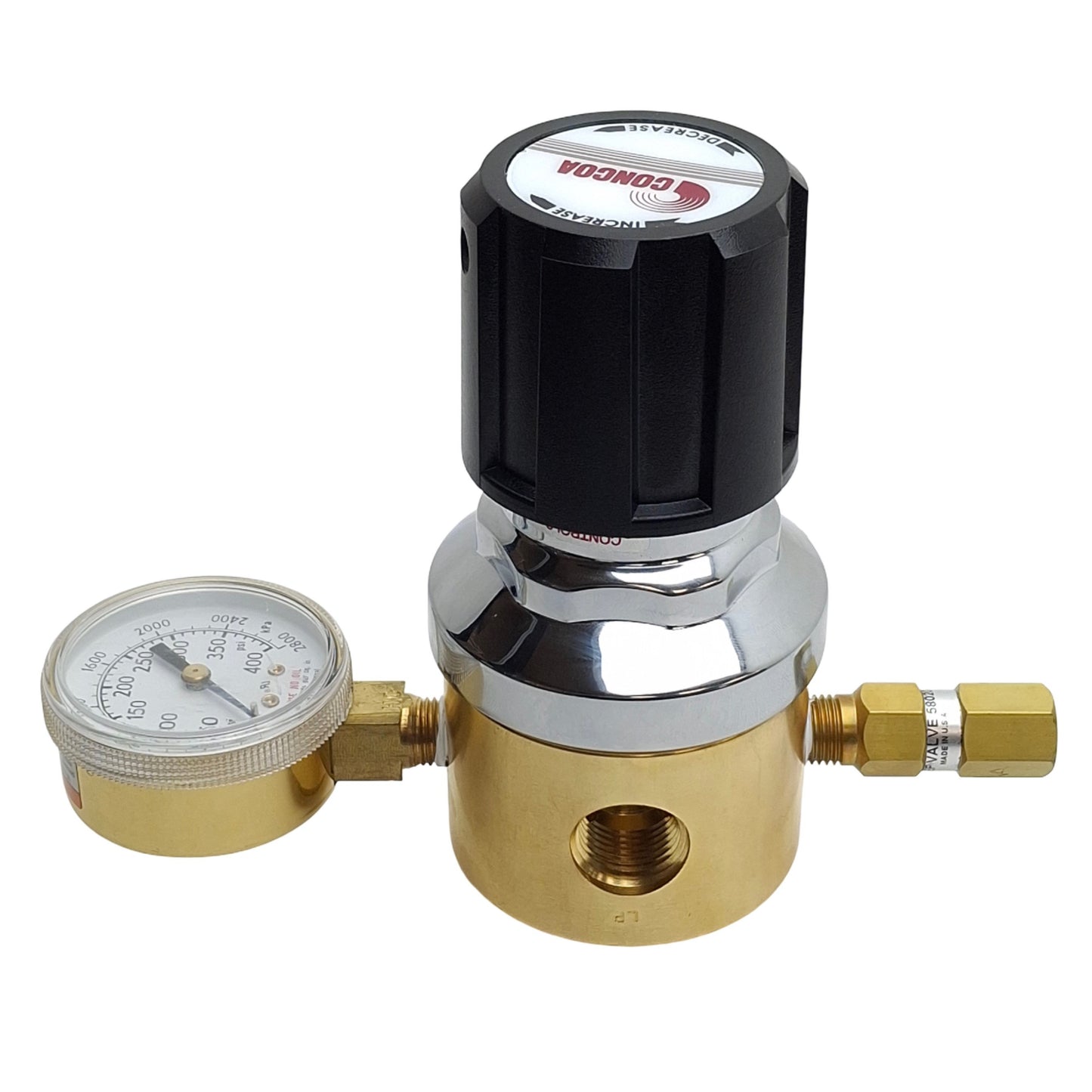 New – Open box Concoa 4835001-01-000 Gas Regulator, 0-250psig Set Pressure, 1/2in NPT Female