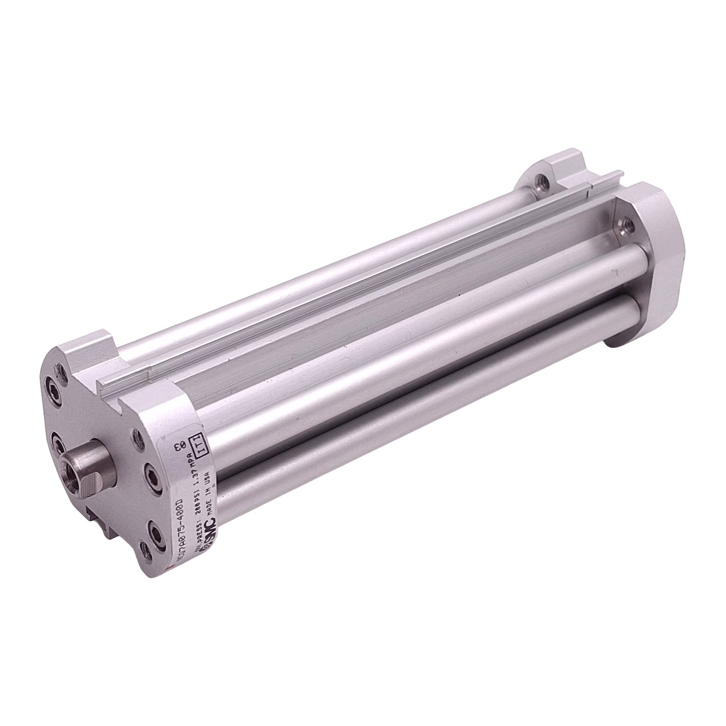 Used SMC NCQ7A075-400D Pneumatic Cylinder, ø3/4in Bore, 4in Stroke, M5, 200psi Max