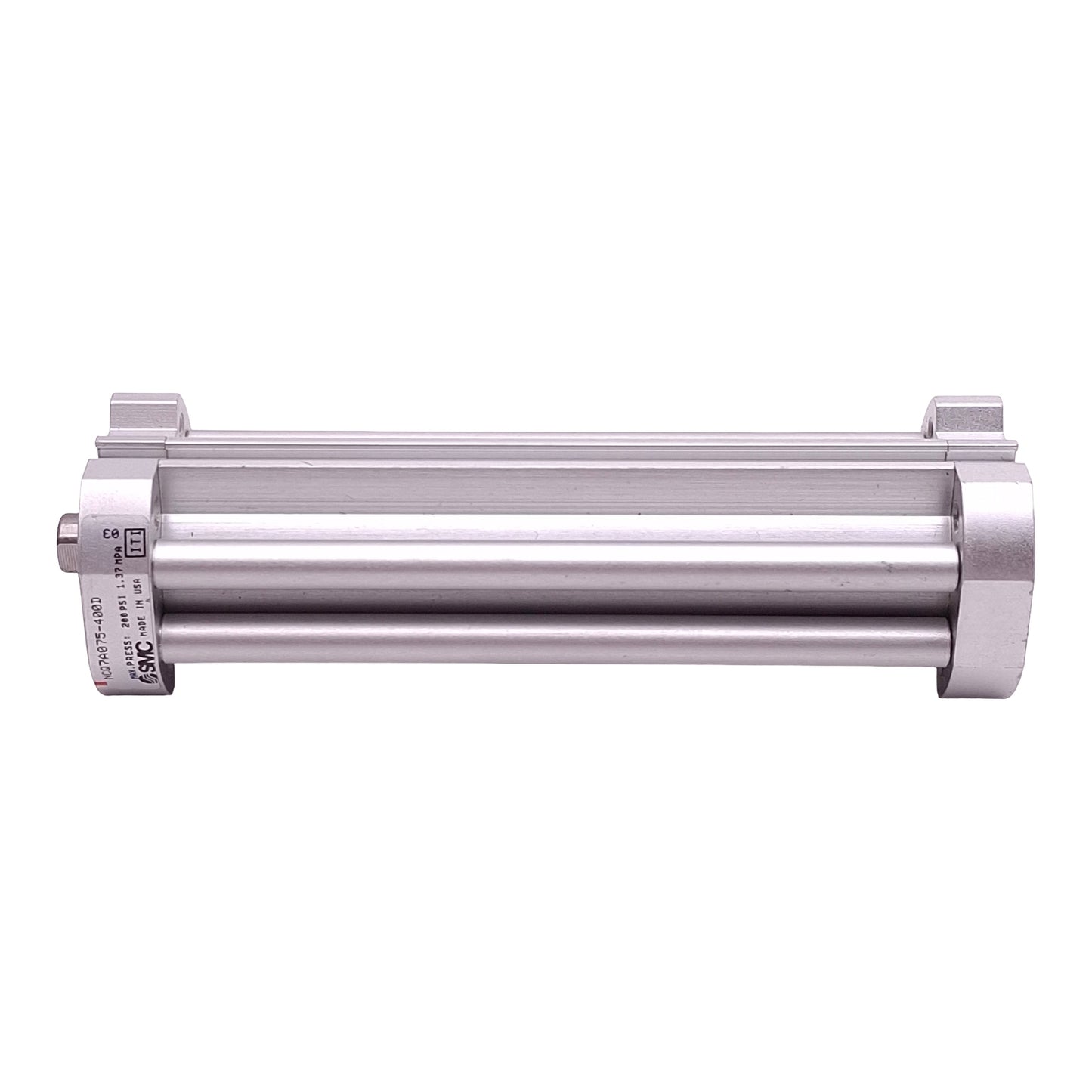 Used SMC NCQ7A075-400D Pneumatic Cylinder, ø3/4in Bore, 4in Stroke, M5, 200psi Max