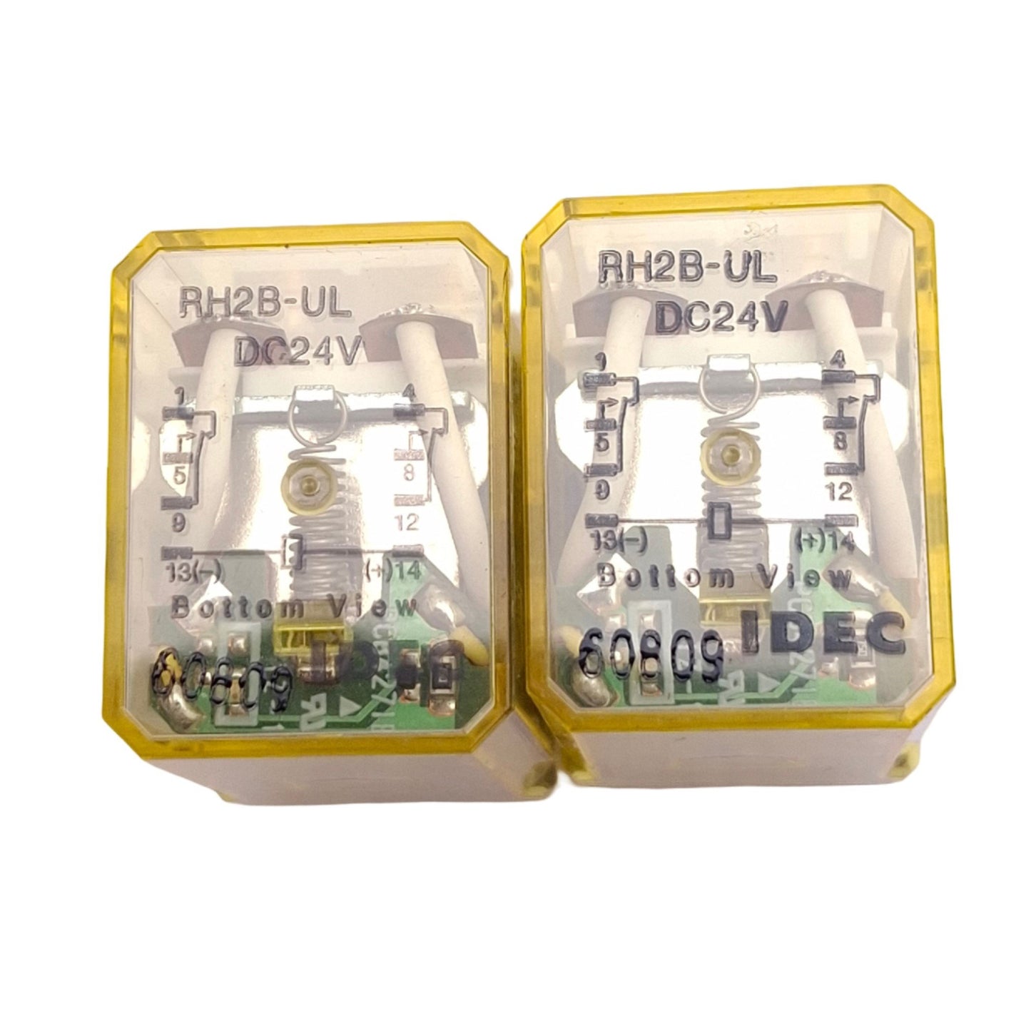 Used Lot of 2 IDEC RH2B-ULDC24V Plug-In Relays, DPDT, 8-pin, 10A Max, 24VDC Coil