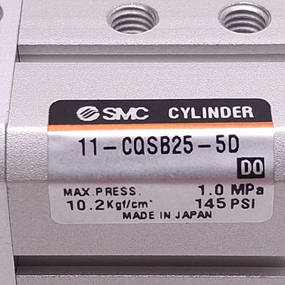 New SMC 11-CQSB25-5D Compact Cylinder, ø25mm Bore, 5mm Stroke, 1.0MPa Max, M5