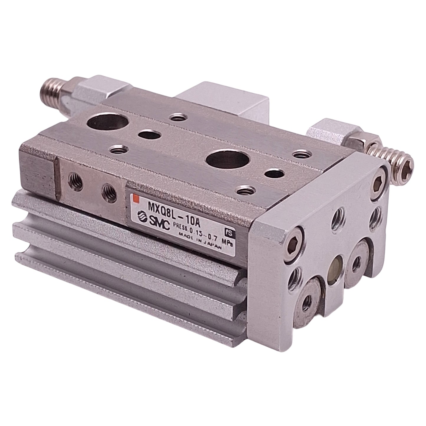 Used SMC MXQ8L-10A Pneumatic Slide Table, ø8mm Bore, 10mm Stroke, 0.15~0.7MPa, M5