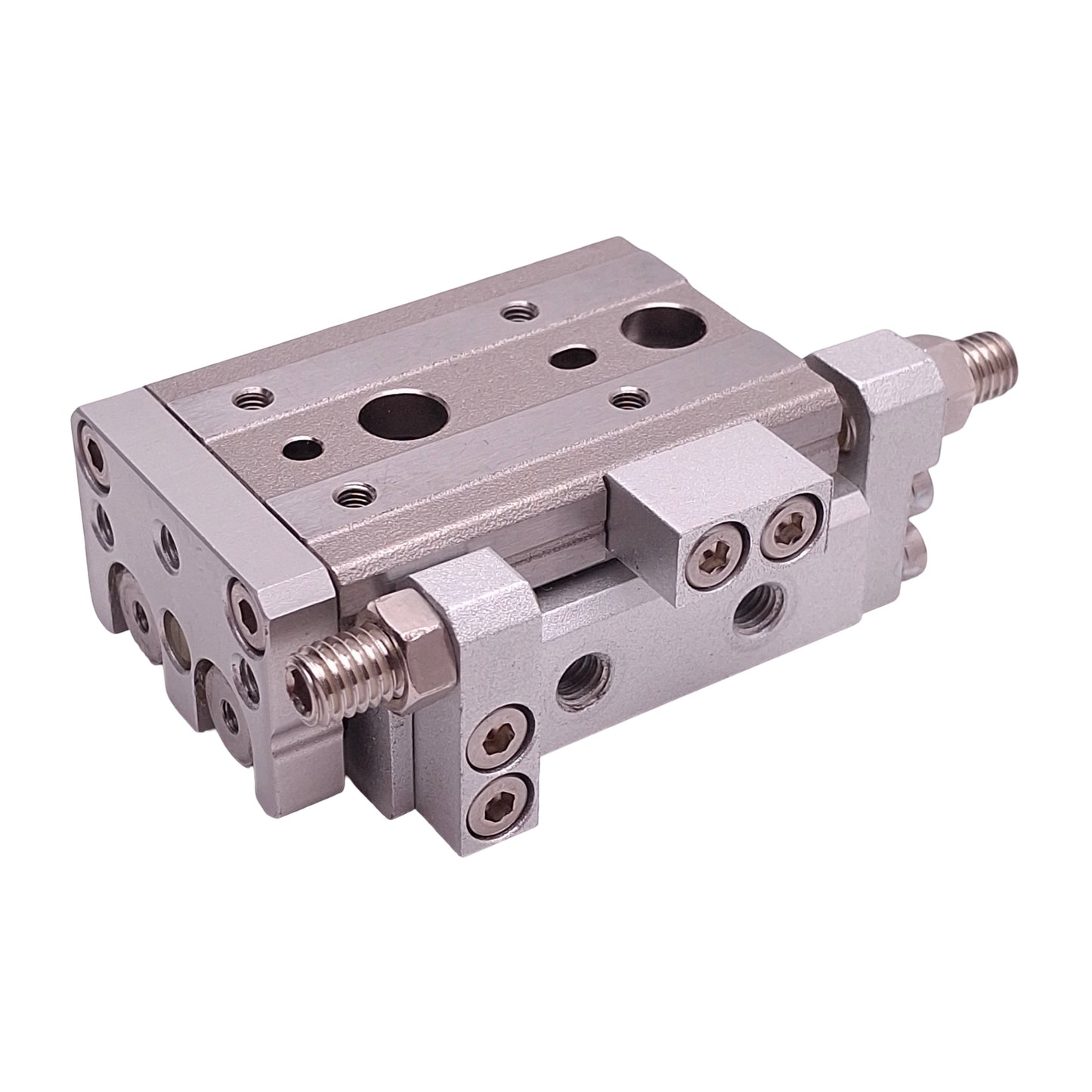 Used SMC MXQ8L-10A Pneumatic Slide Table, ø8mm Bore, 10mm Stroke, 0.15~0.7MPa, M5