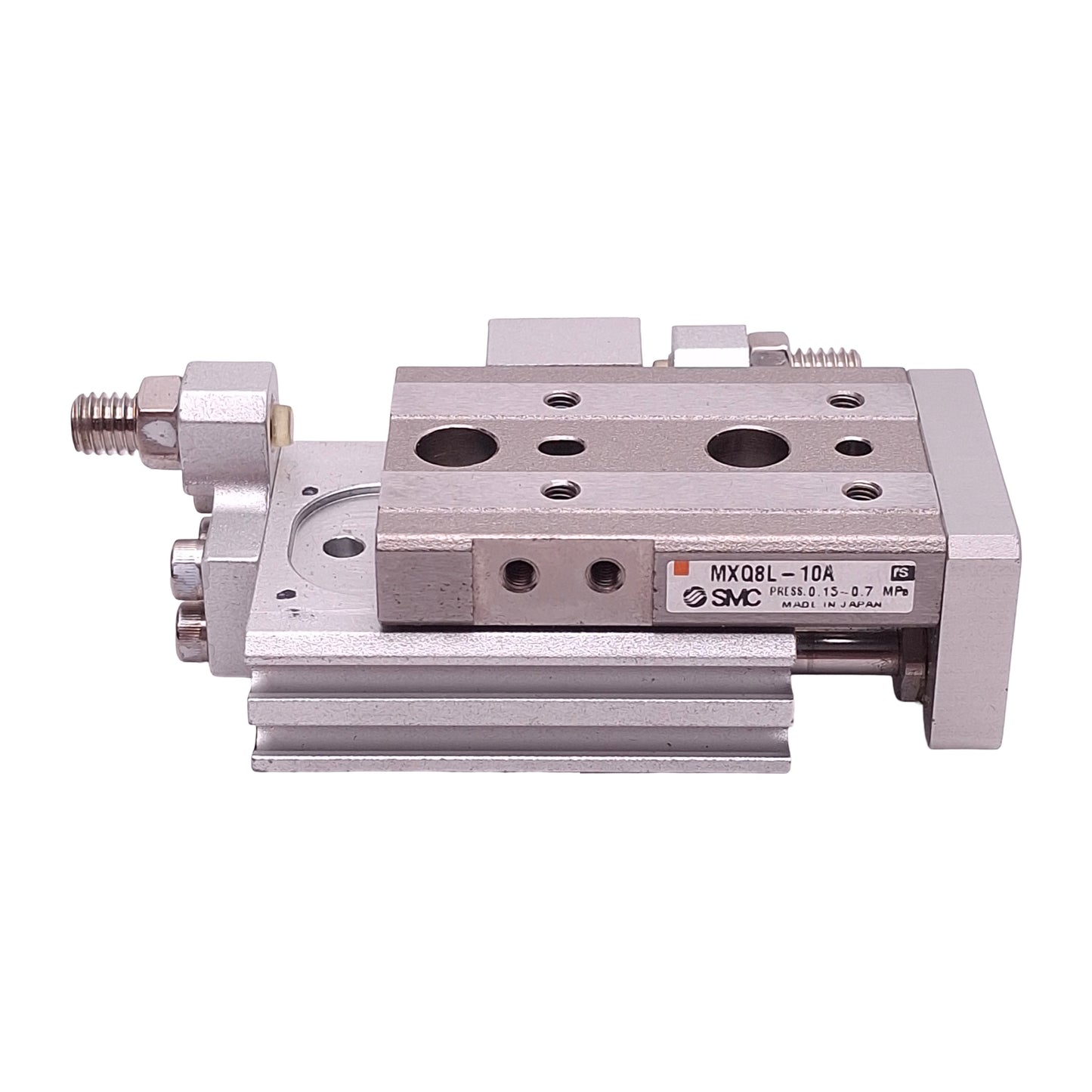 Used SMC MXQ8L-10A Pneumatic Slide Table, ø8mm Bore, 10mm Stroke, 0.15~0.7MPa, M5