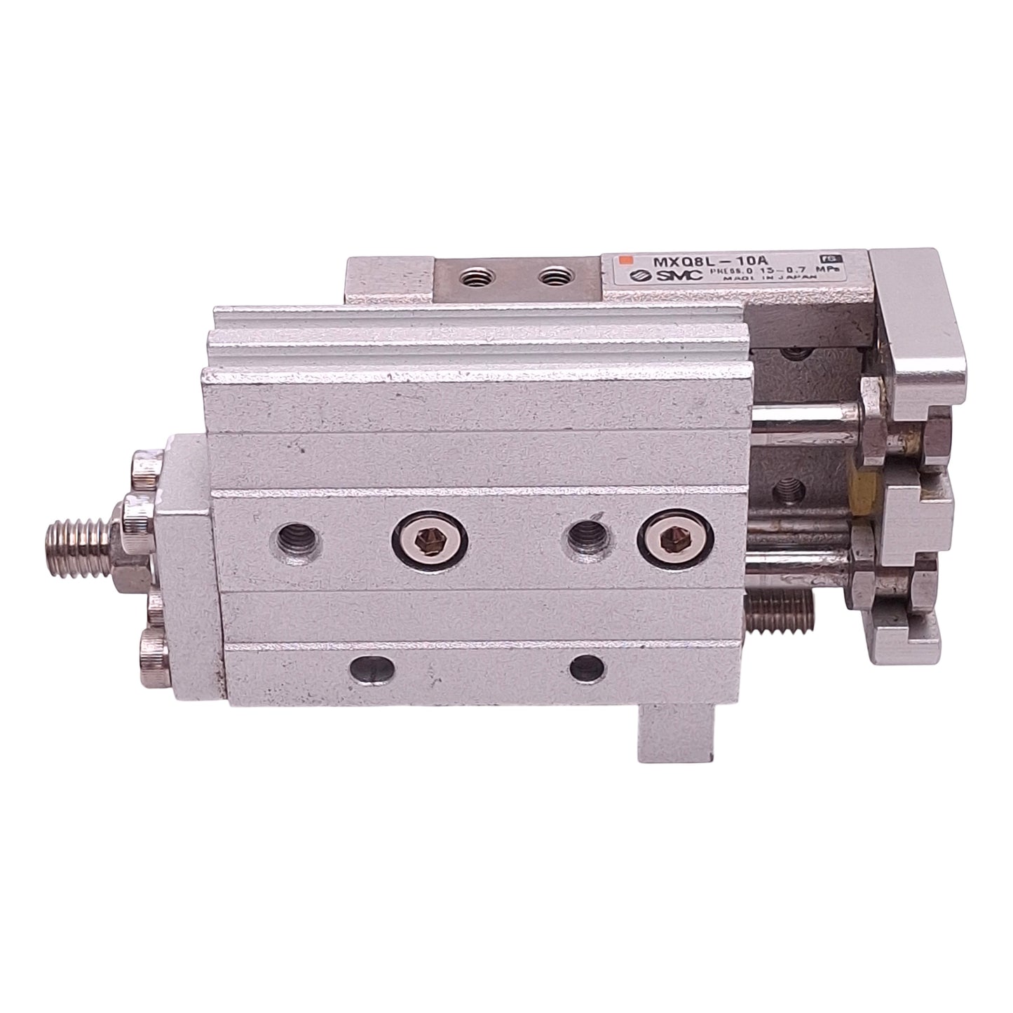 Used SMC MXQ8L-10A Pneumatic Slide Table, ø8mm Bore, 10mm Stroke, 0.15~0.7MPa, M5
