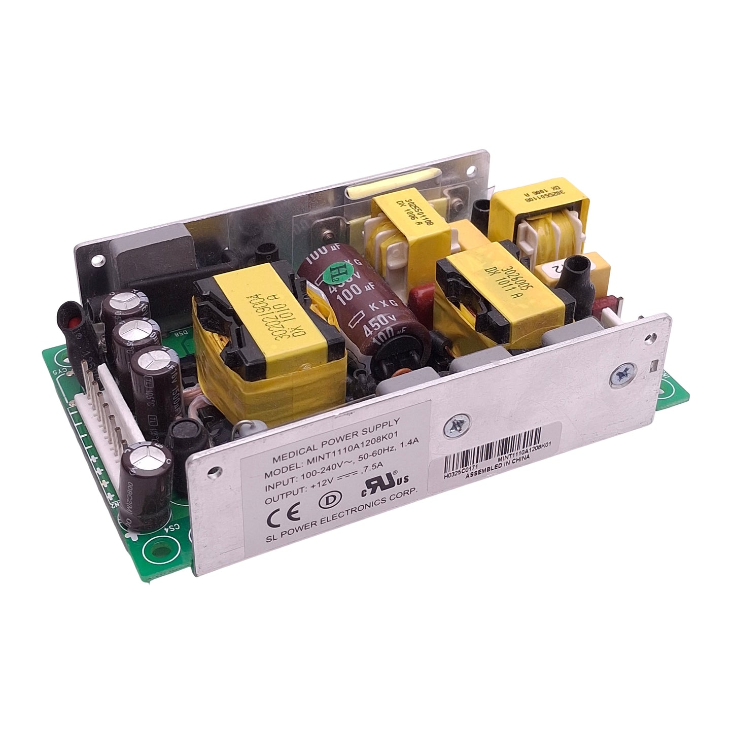 Used SL Power Electronics MINT1110A1208K01 Power Supply 100-240VAC In, 7.5A 12VDC Out