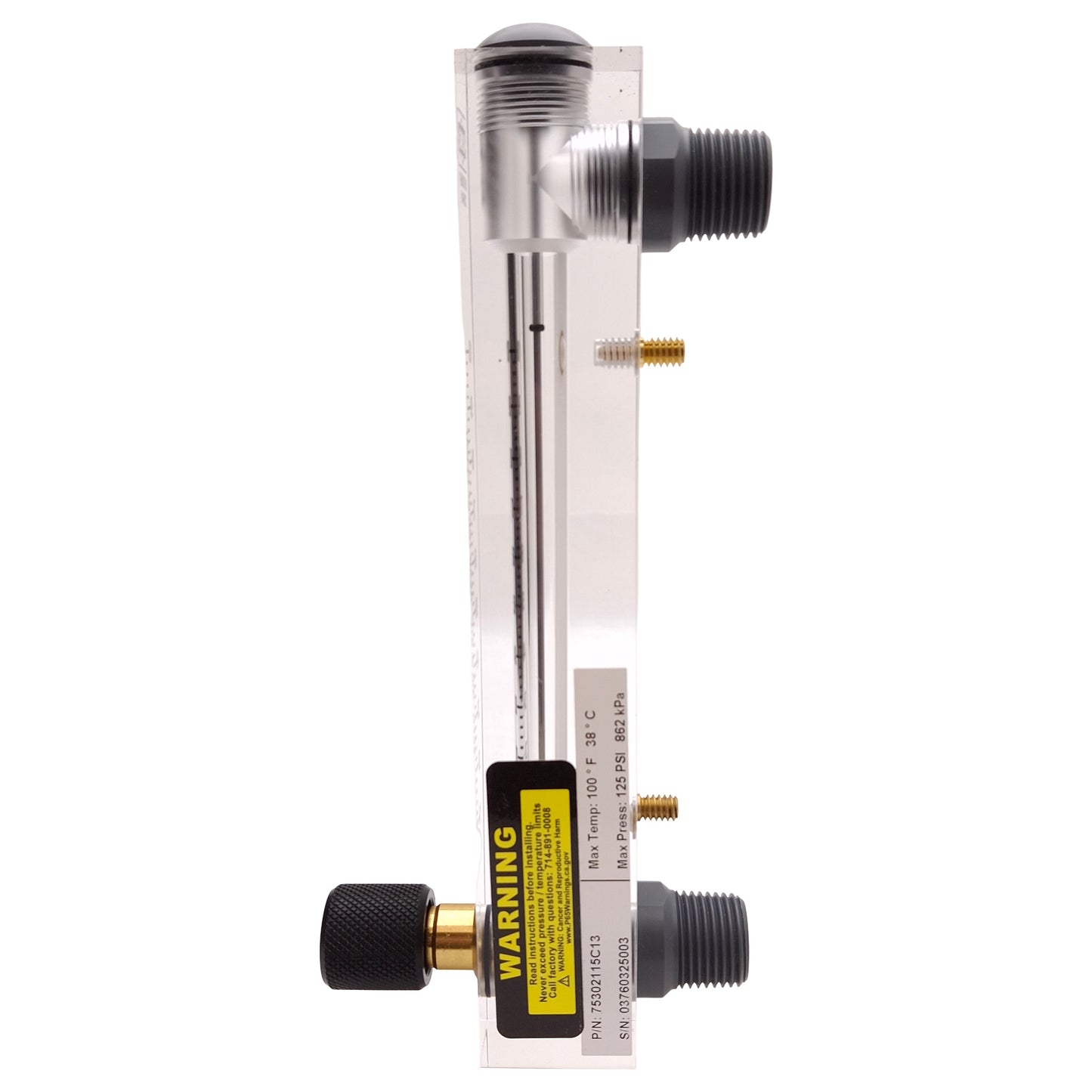 New – Open box King Instruments 75302115C13 Flow Meter, 100SCFH, 125psi, 100°F, 1/4" & 1/2" NPT