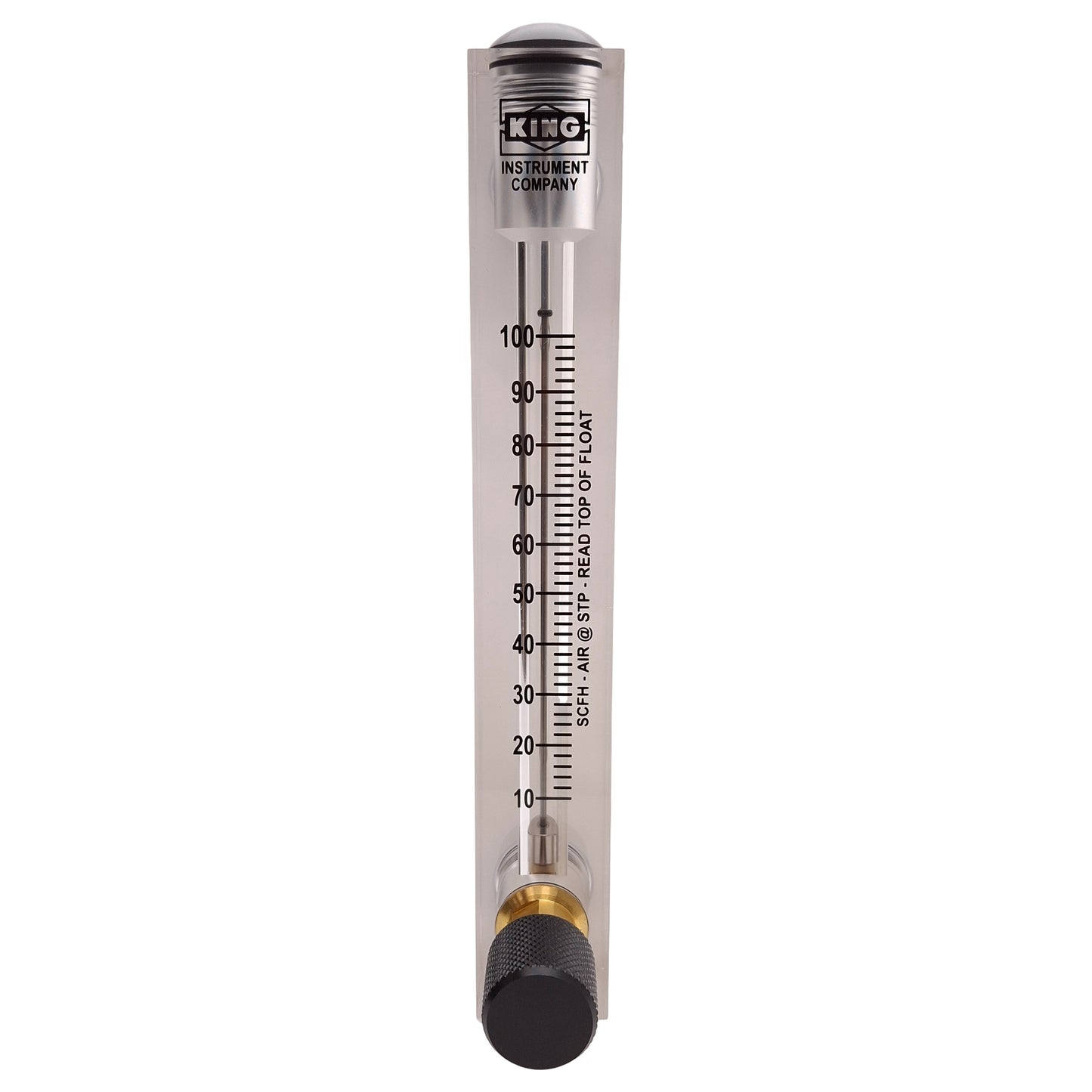 New – Open box King Instruments 75302115C13 Flow Meter, 100SCFH, 125psi, 100°F, 1/4" & 1/2" NPT