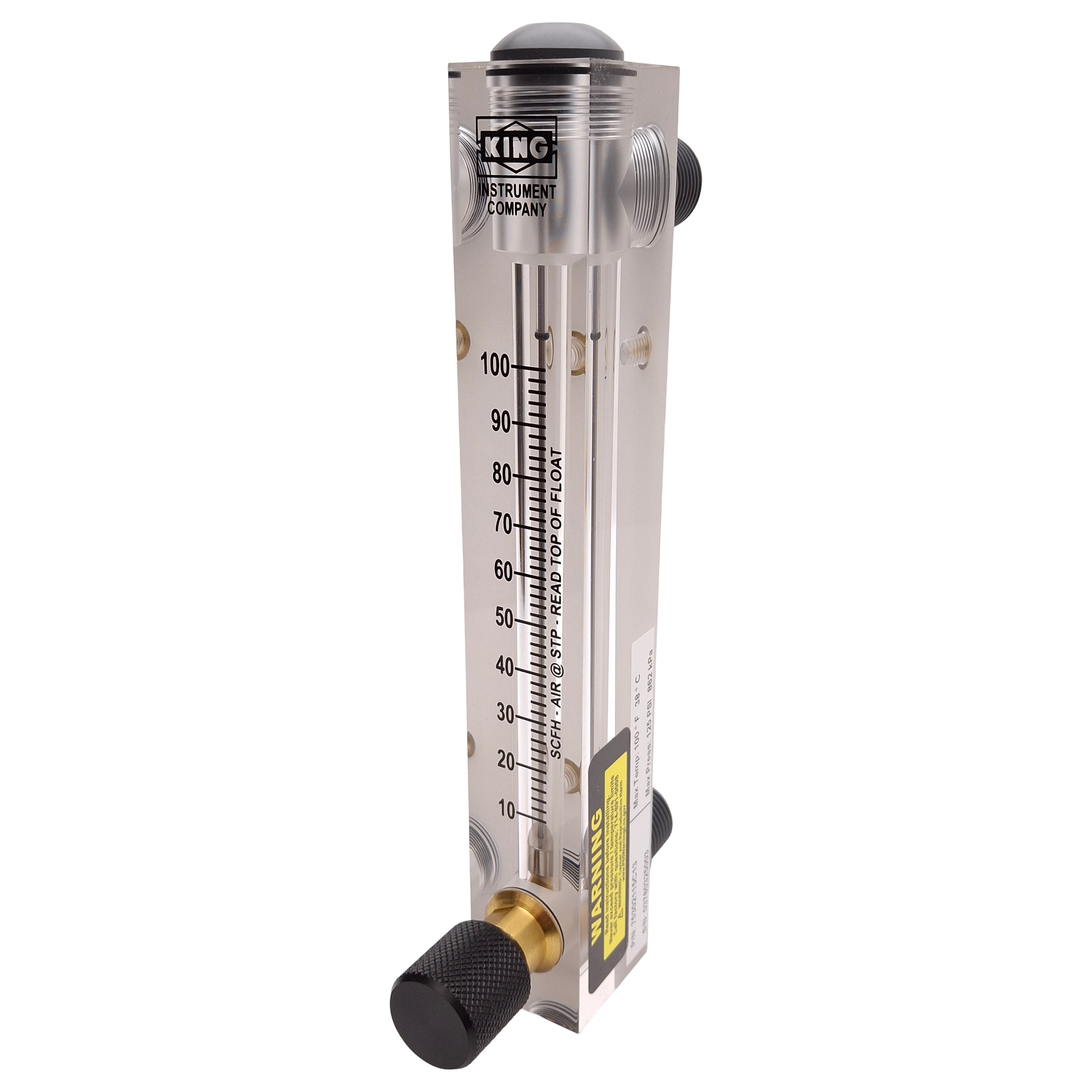 King Instruments 75302115C13 Flow Meter, 100SCFH, 125psi, 100°F, 1/4 ...