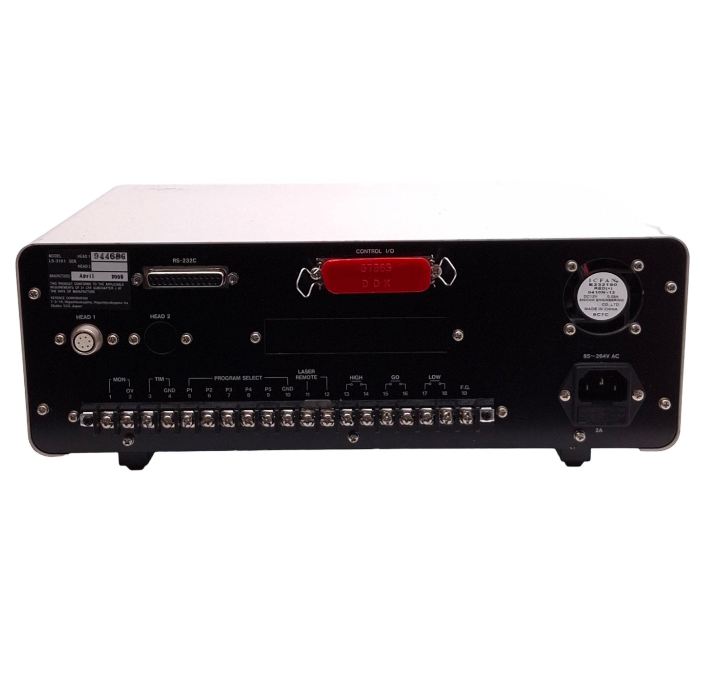 Used Keyence LS-3101 Laser Scan Diameter Controller, RS-232C, +-6VDC Out, 85-264VAC