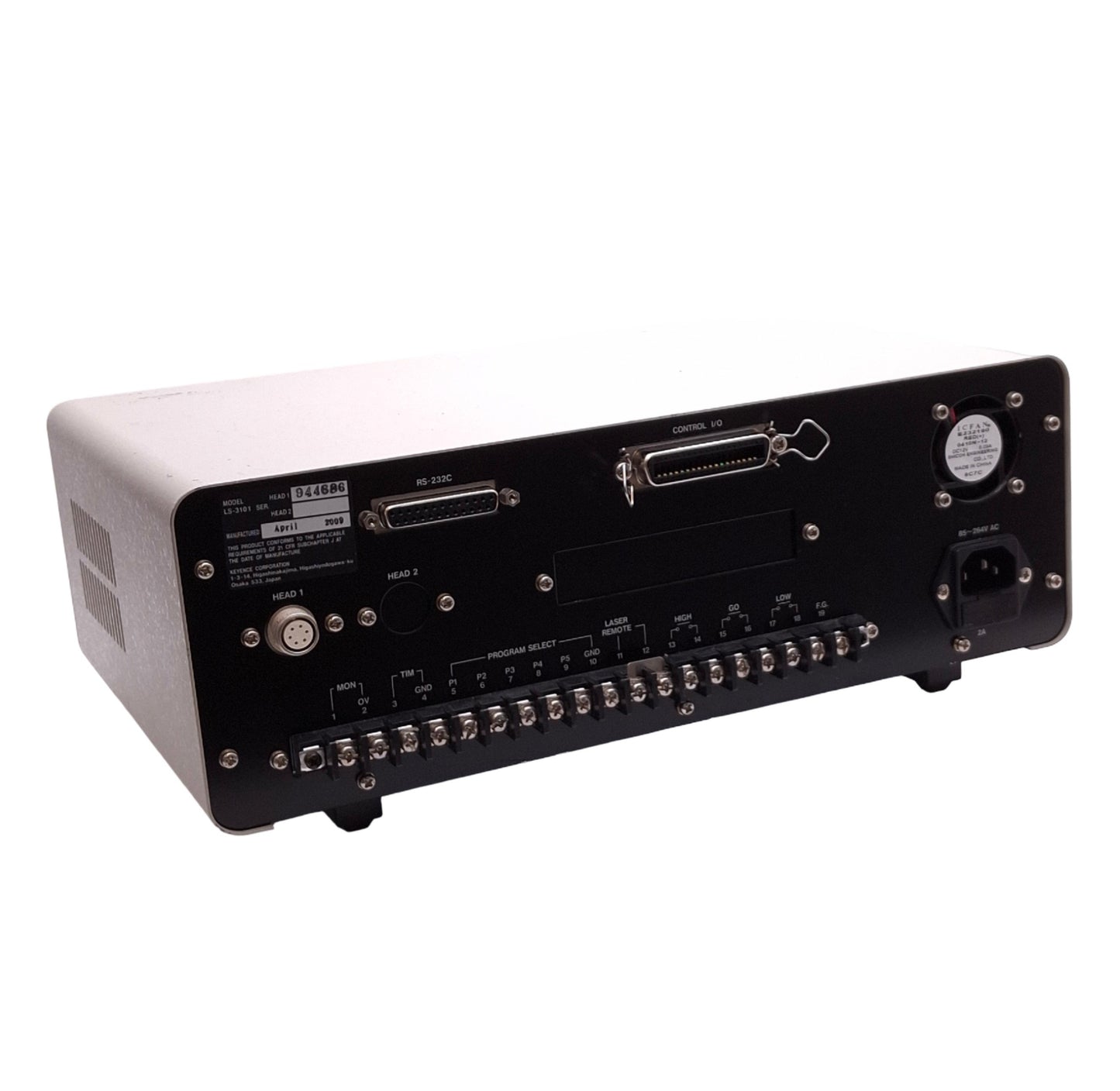 Used Keyence LS-3101 Laser Scan Diameter Controller, RS-232C, +-6VDC Out, 85-264VAC