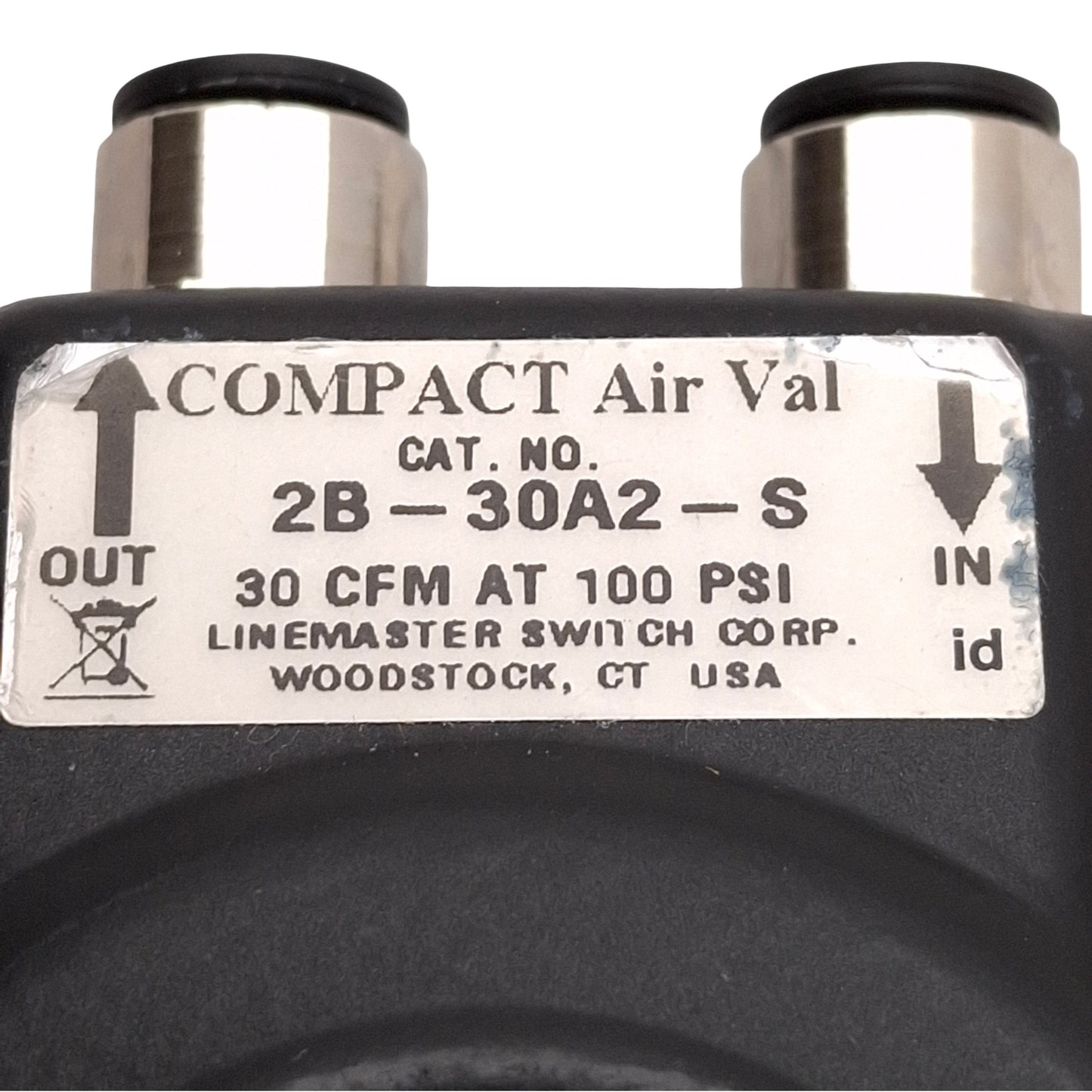 Used Linemaster 2B-30A2-S Compact Air Val Foot Switch, 30CFM @ 100psi, ø1/4" P2C