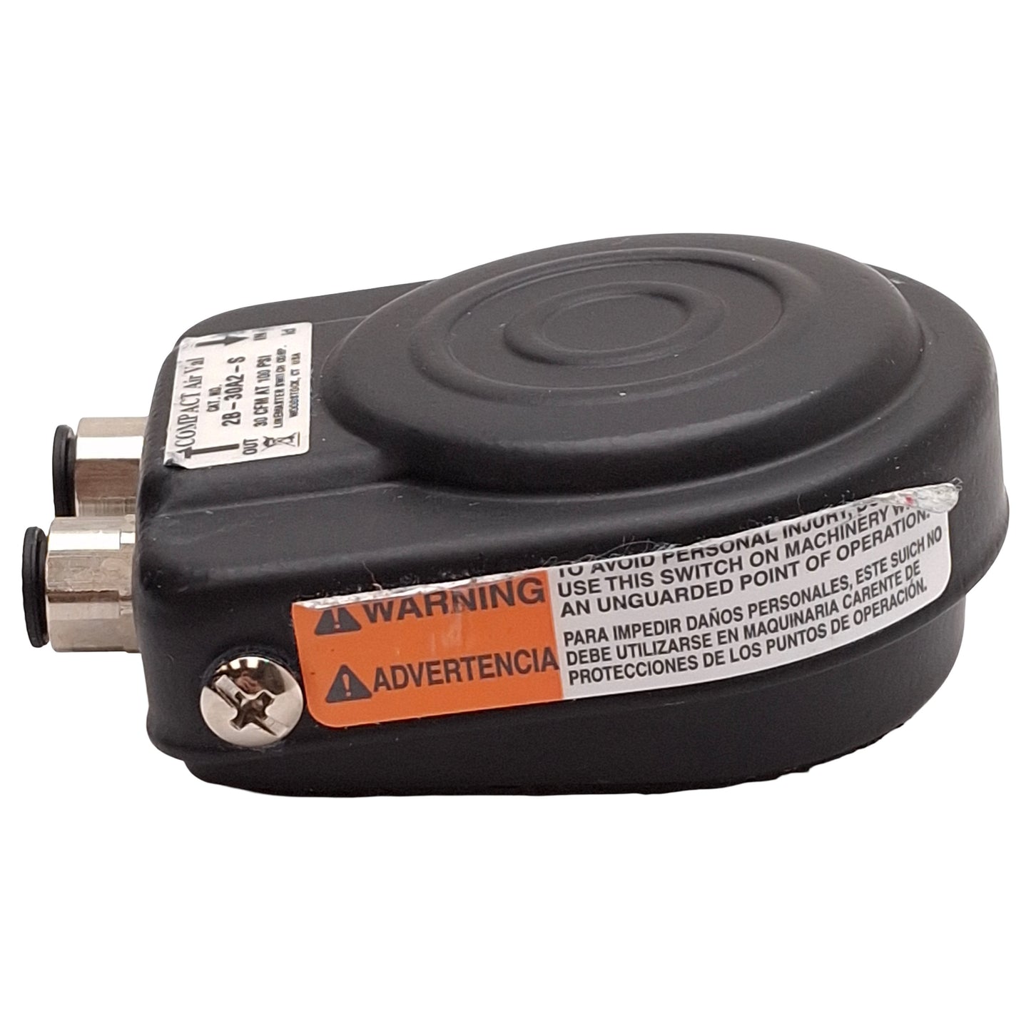 Used Linemaster 2B-30A2-S Compact Air Val Foot Switch, 30CFM @ 100psi, ø1/4" P2C