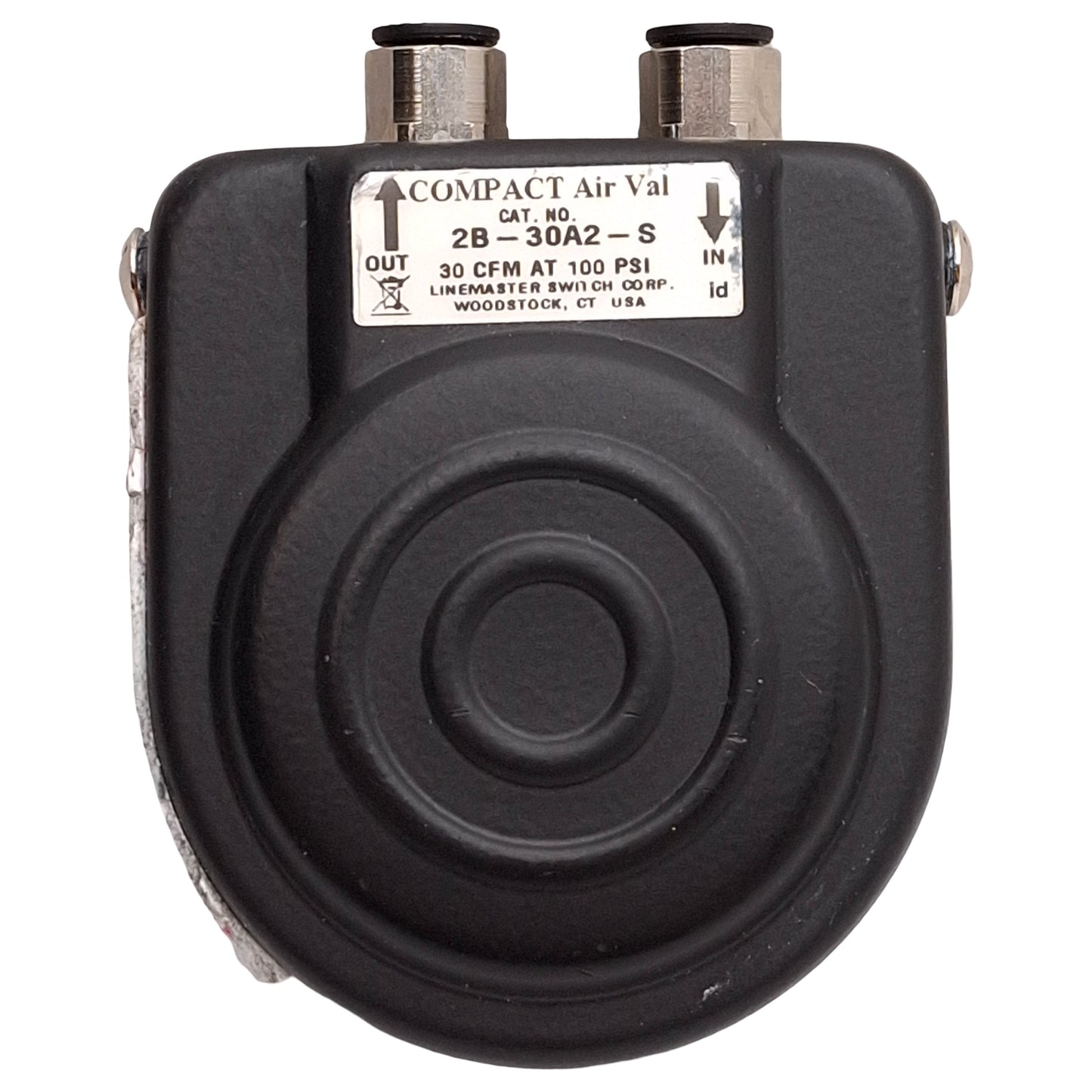 Used Linemaster 2B-30A2-S Compact Air Val Foot Switch, 30CFM @ 100psi, ø1/4" P2C