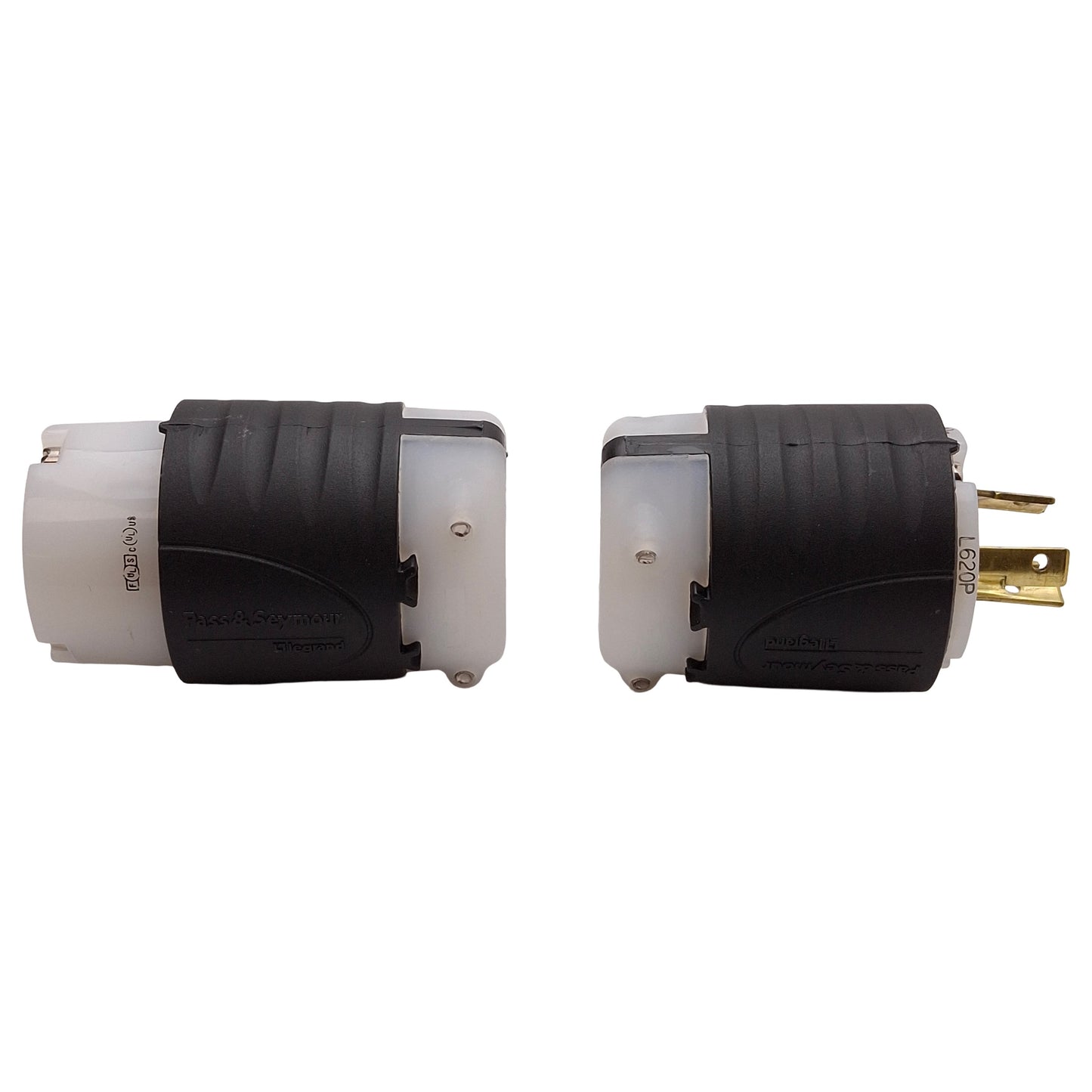 Used Pass & Seymour L620P / L620C Turnlok Plug & Receptacle, 20A 250V, NEMA L6-20