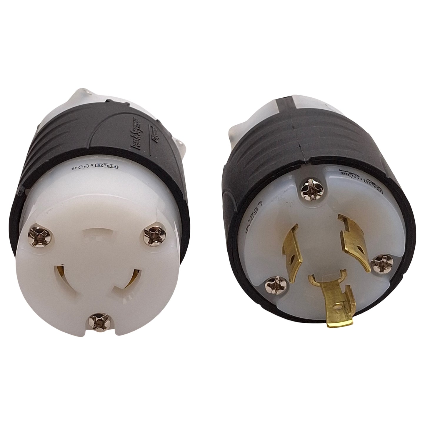 Used Pass & Seymour L620P / L620C Turnlok Plug & Receptacle, 20A 250V, NEMA L6-20