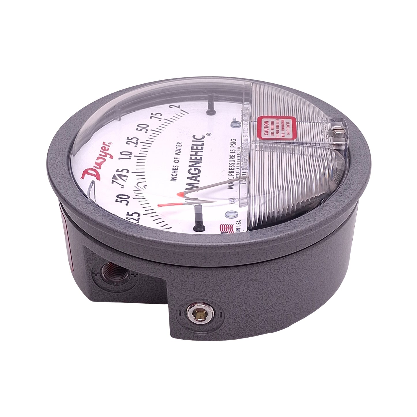 Used Dwyer 2002 Magnehelic Differential Pressure Gauge, 0-2inH₂O Range, 15psig Max