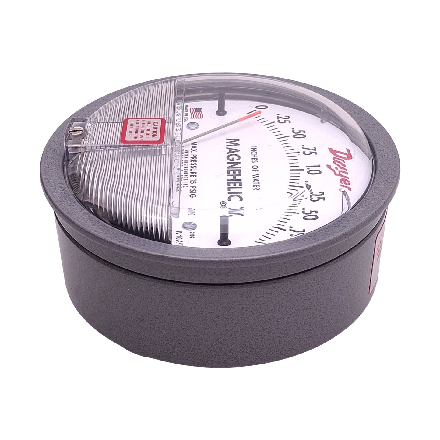 Used Dwyer 2002 Magnehelic Differential Pressure Gauge, 0-2inH₂O Range, 15psig Max