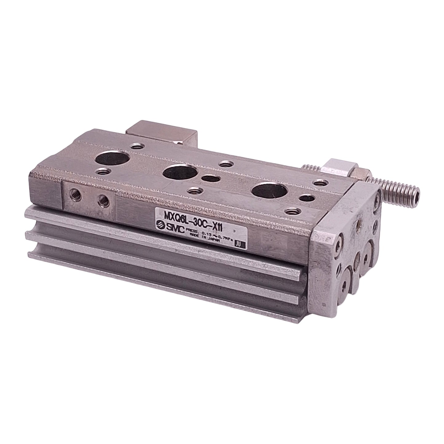 Used SMC MXQ6L-30C-X11 Pneumatic Slide Table, ø6mm Bore, 30mm Stroke, 0.15-0.7MPa, M5