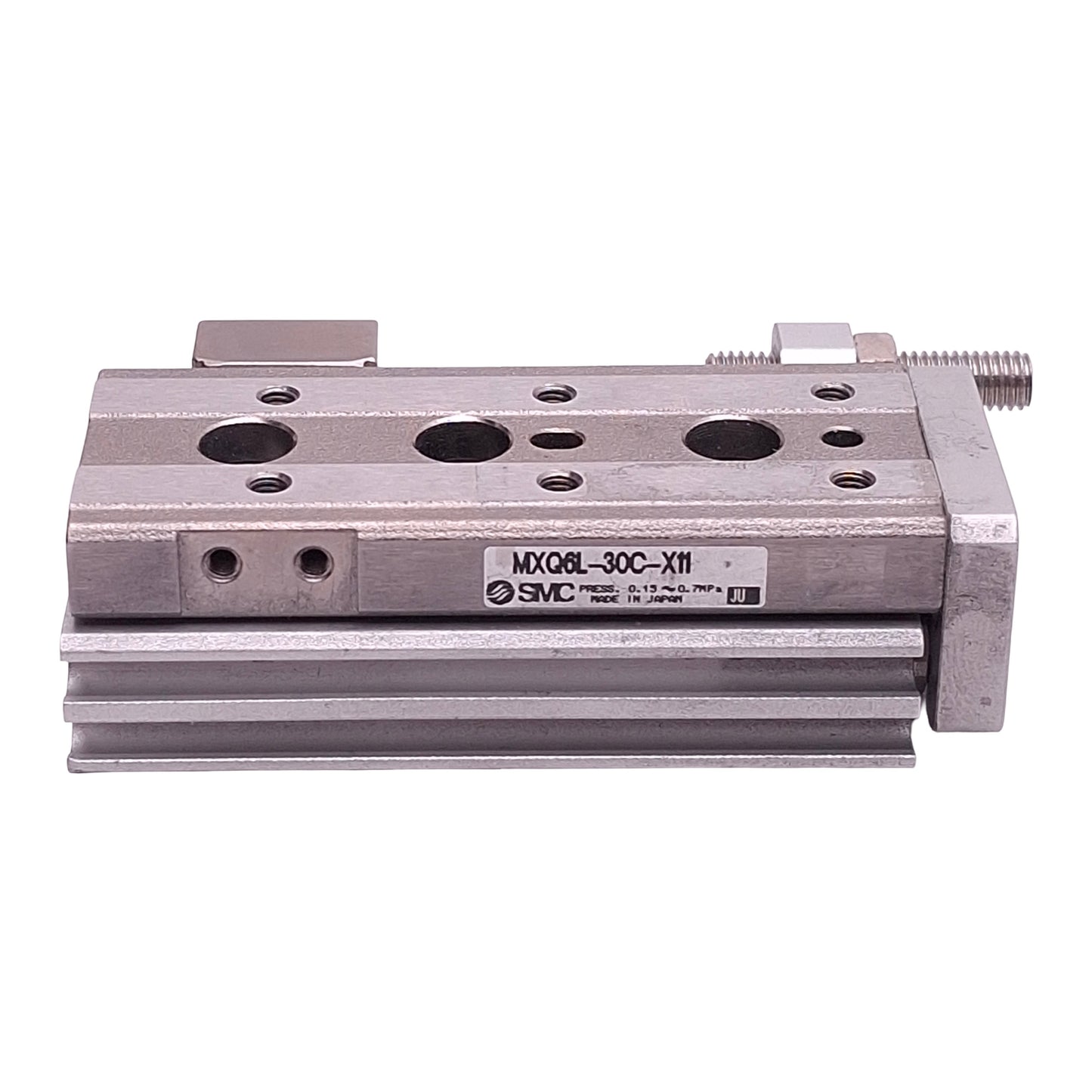 Used SMC MXQ6L-30C-X11 Pneumatic Slide Table, ø6mm Bore, 30mm Stroke, 0.15-0.7MPa, M5