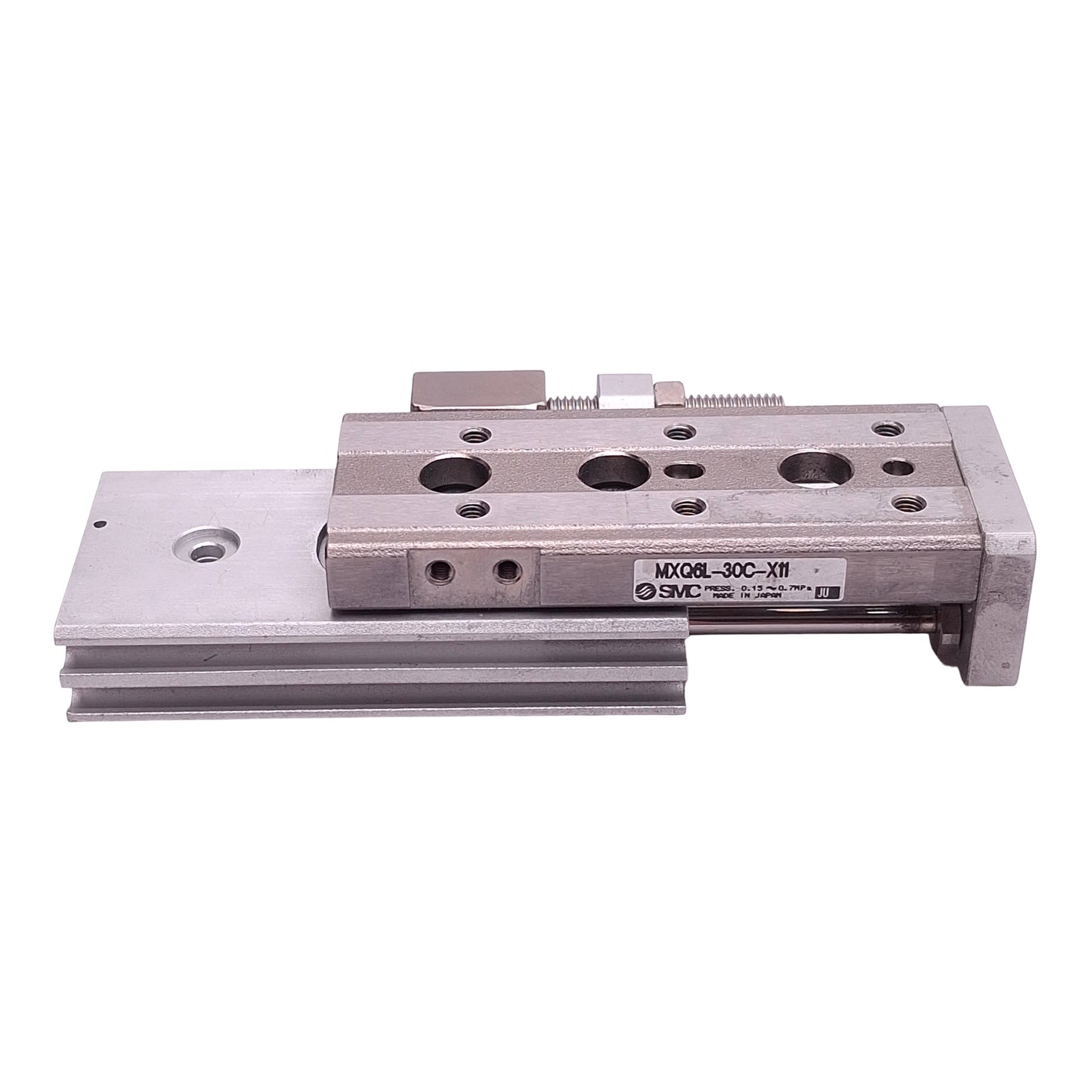 Used SMC MXQ6L-30C-X11 Pneumatic Slide Table, ø6mm Bore, 30mm Stroke, 0.15-0.7MPa, M5