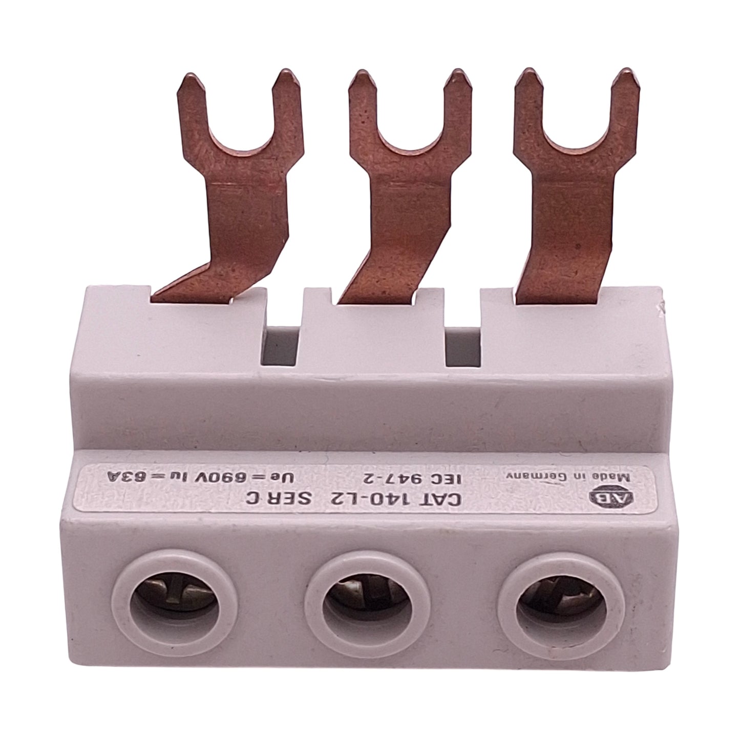 Used Lot of 3 Allen Bradley 140-L2 Top Feed Terminal Bus Bar, 3-Phase, 65A 600VAC