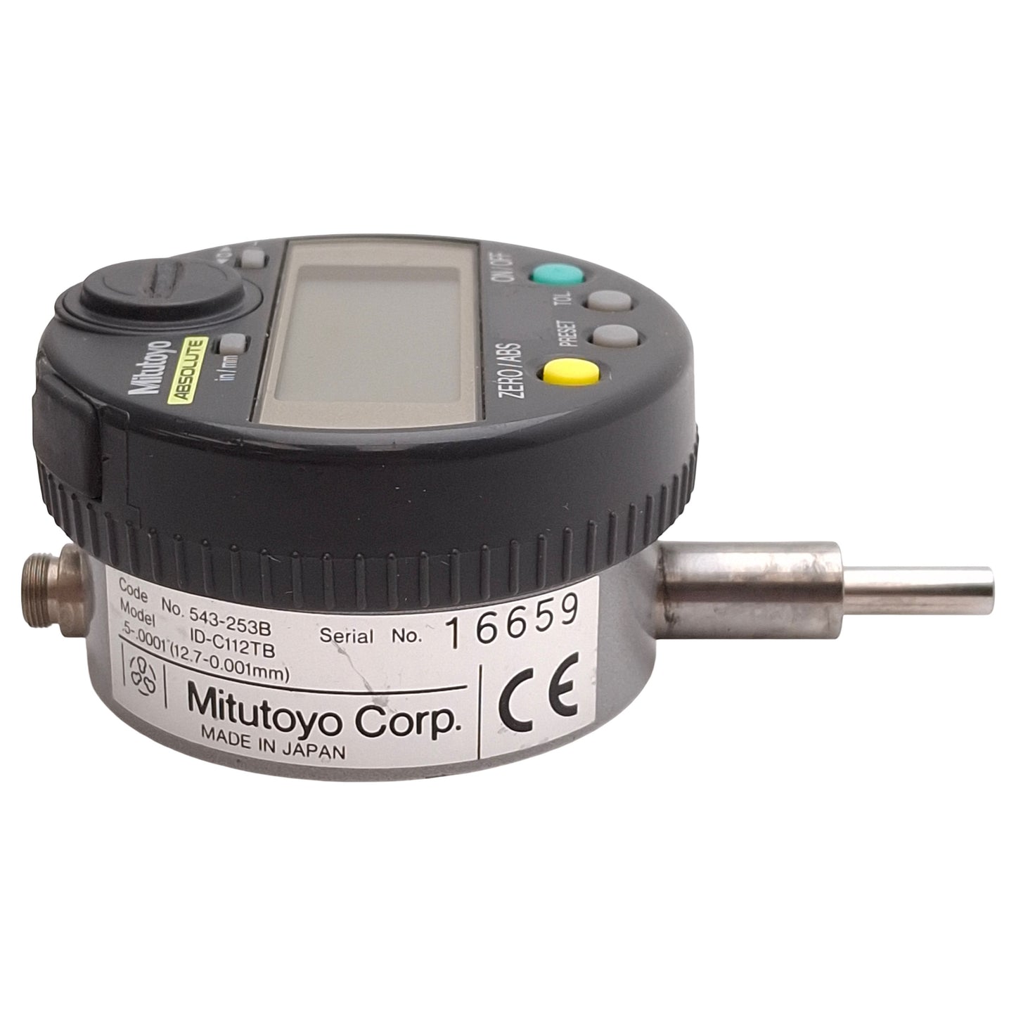 Used Mitutoyo 543-253B Absolute IDC Digital Indicator, 0.5" Range, 0.0001" Resolution
