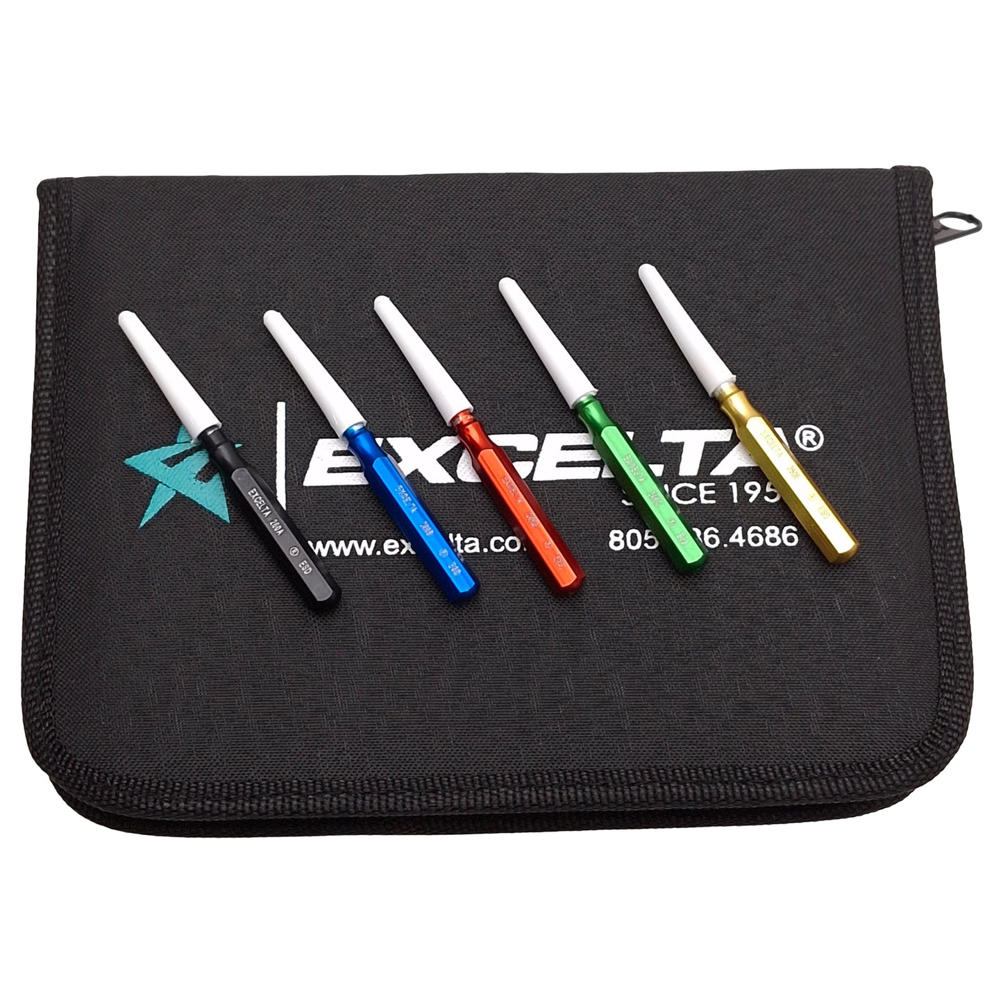 Used Excelta 260K-ESD Static Dissipative Mini Spatula Set, Aluminum Handle, AISI 1075