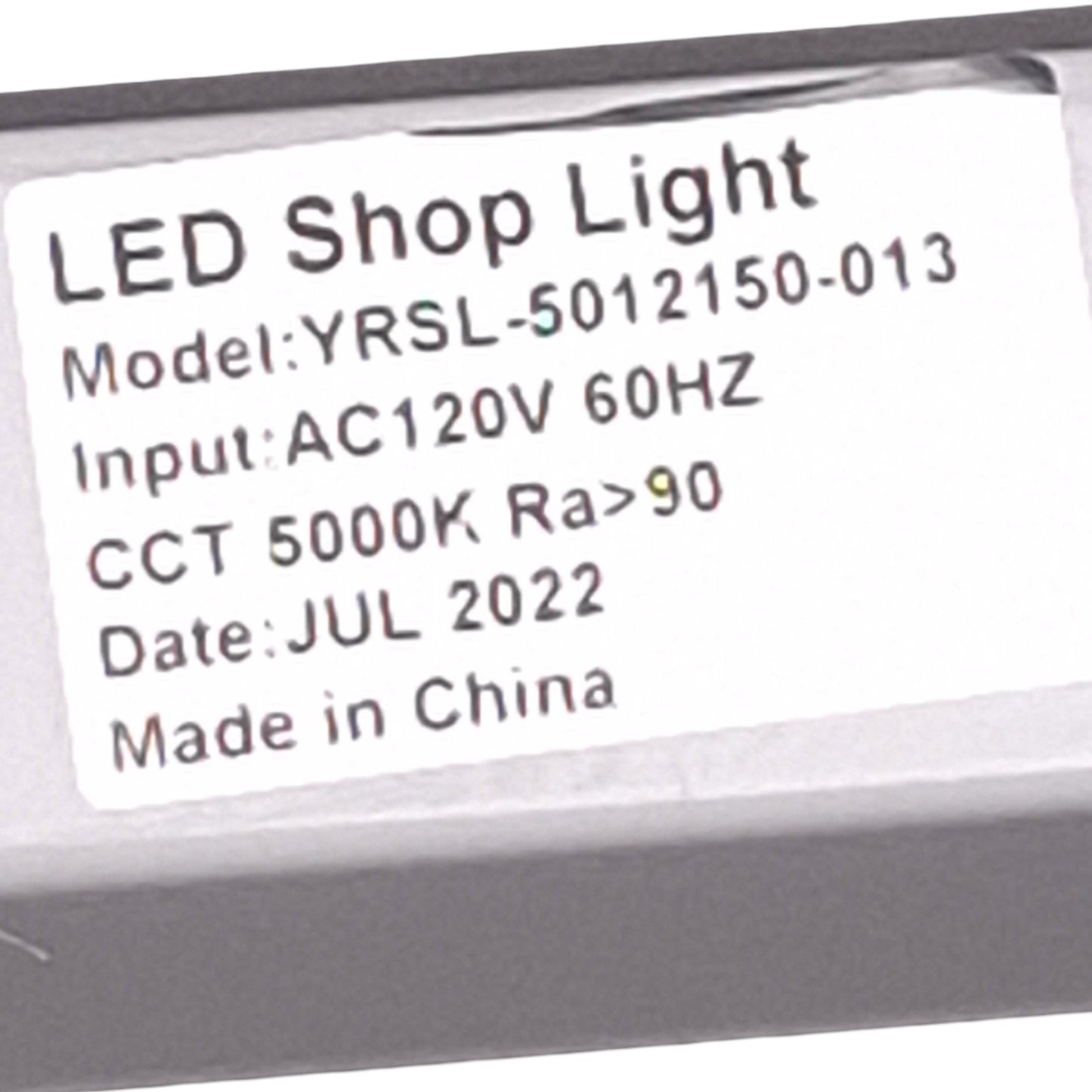 Used YRSL-5012150-013 LED Shop Light 120VAC Input, 5000k Color, 48in Length