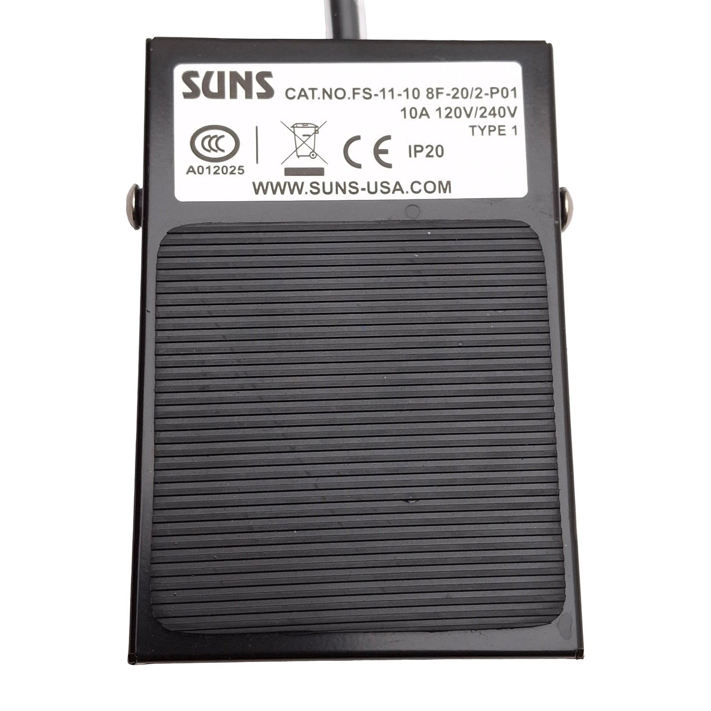 New – Open box Suns FS-11-10 8F-20/2-P01 Momentary Foot Switch, SPST-NO, 10A 120/240VAC, 8ft