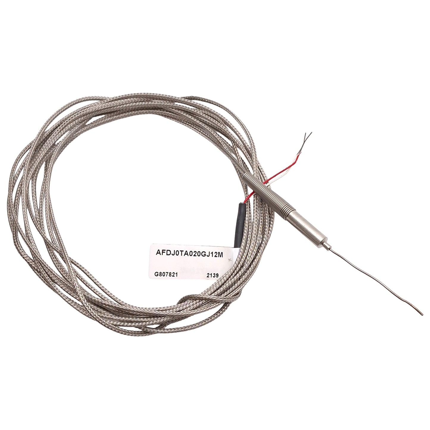Used Watlow AFDJ0TA020GJ12M Thermocouple, Type J, Grounded, ø0.04 x 2in Sheath, 12ft