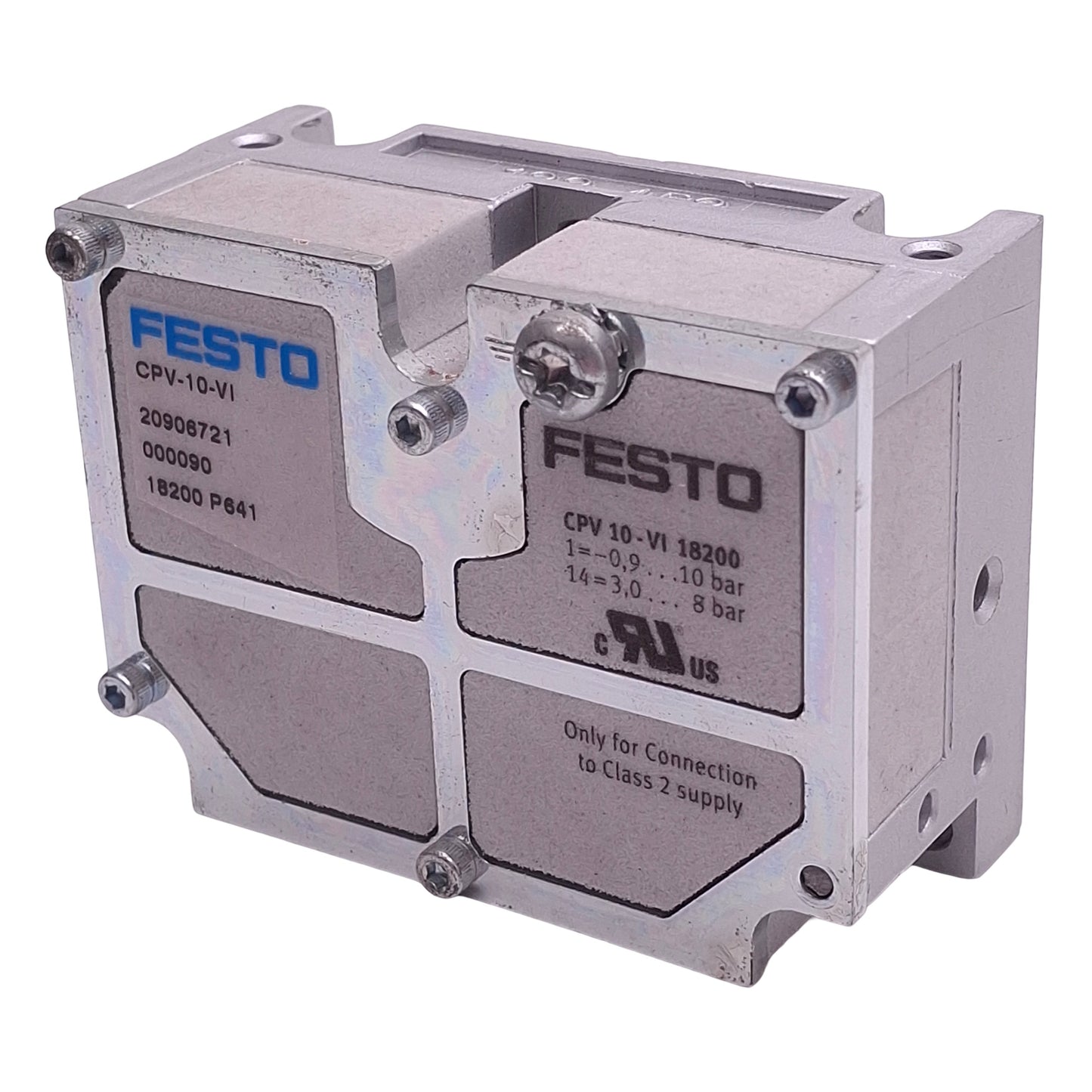 Used Festo CPV10-EPR-PEU 188453 Valve Manifold End Plate Sub-Base, 0-10bar, 6400l/min