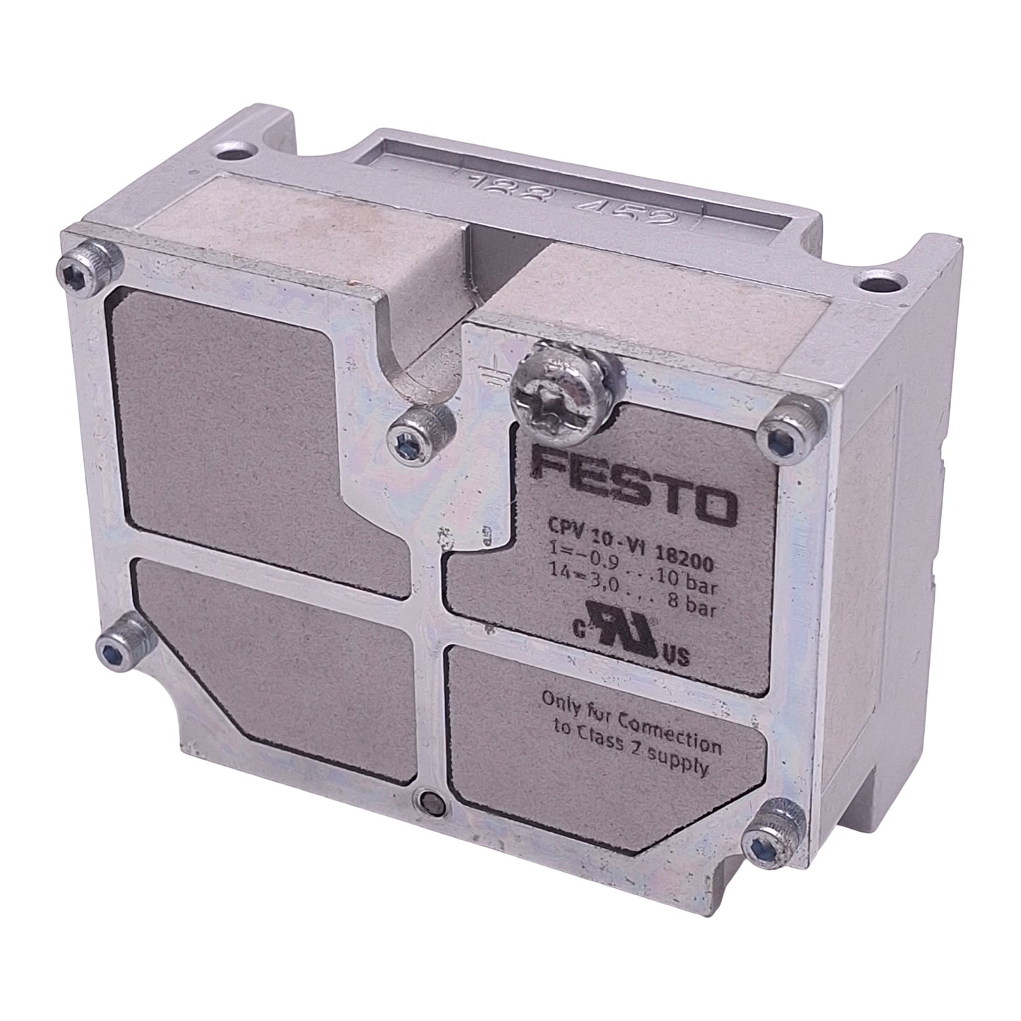 Used Festo CPV10-EPL-PEU 188452 Valve Manifold End Plate Sub-Base, 0-10bar, 6400l/min