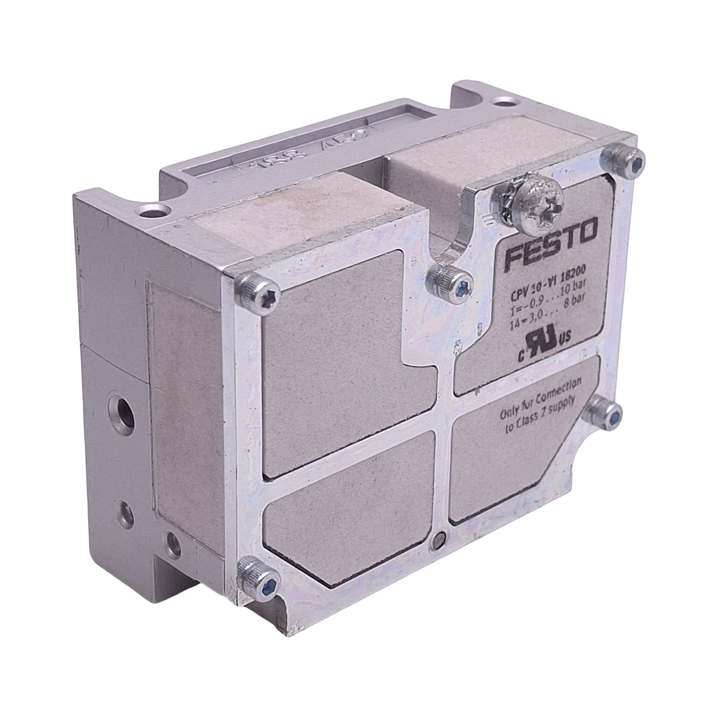 Used Festo CPV10-EPL-PEU 188452 Valve Manifold End Plate Sub-Base, 0-10bar, 6400l/min