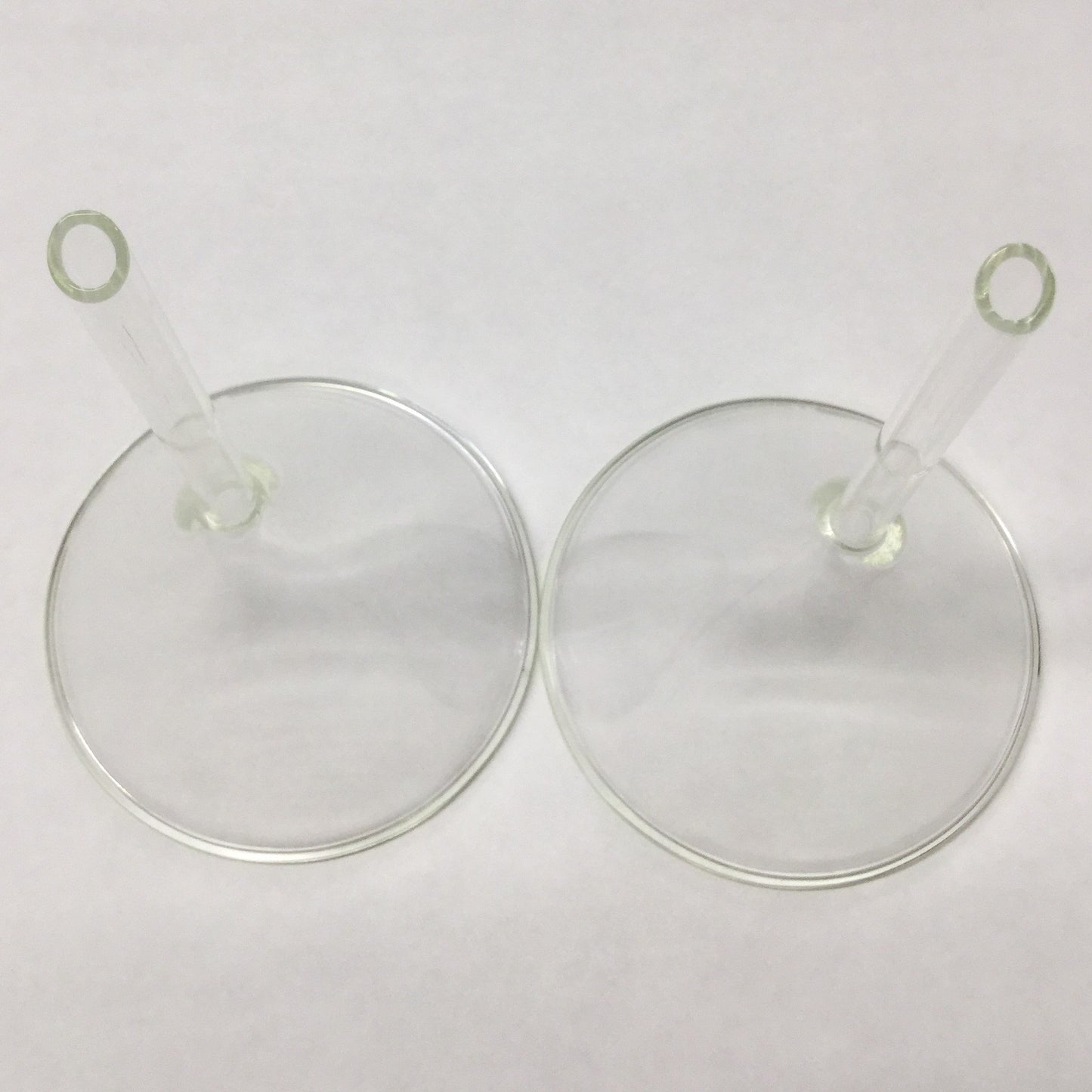 Used Lot of 2 Kimble 28950-100 KIMAX 58° Glass Funnels ⌀100mm ID Top, ⌀9 x 97mm Stem